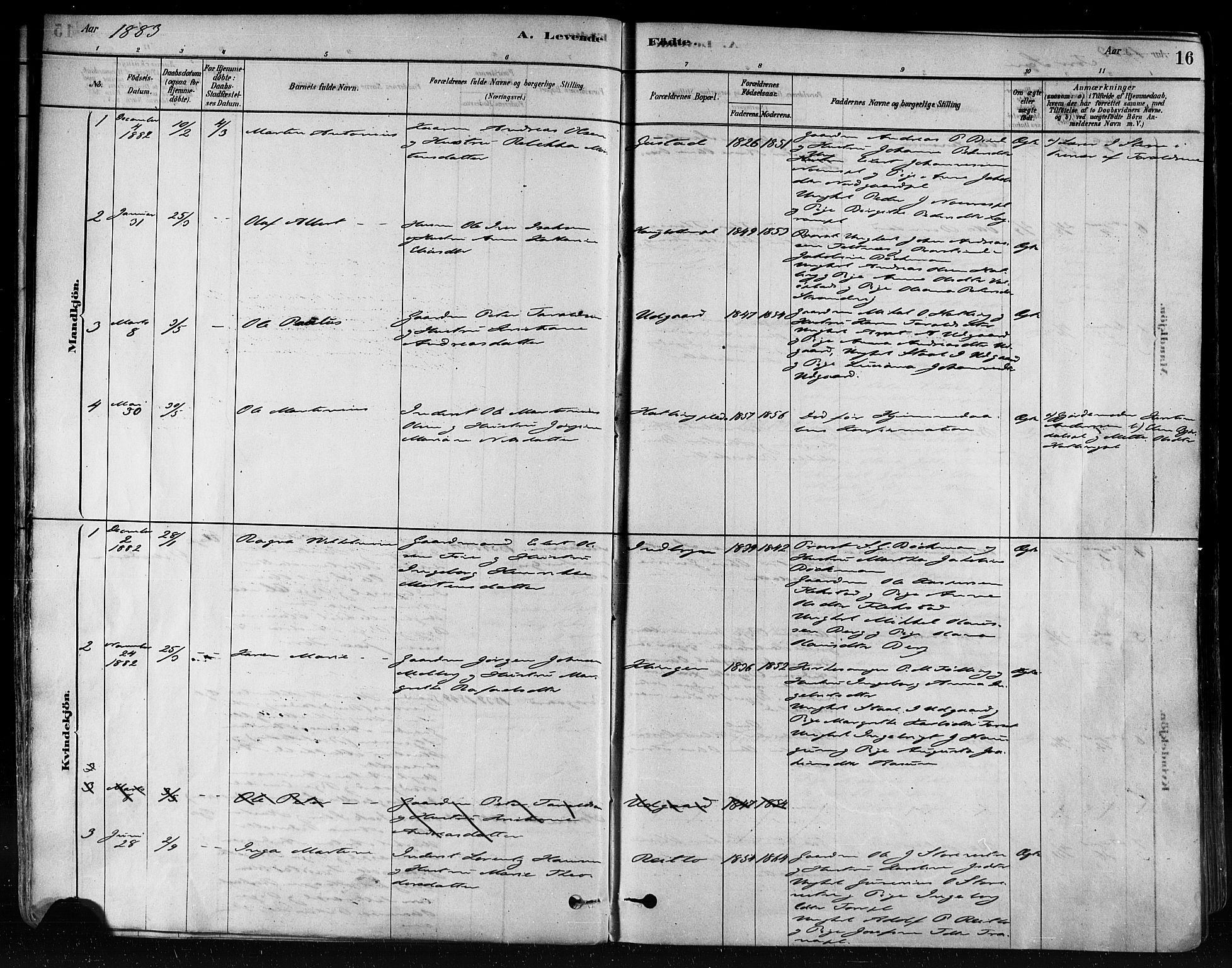 Ministerialprotokoller, klokkerbøker og fødselsregistre - Nord-Trøndelag, SAT/A-1458/746/L0448: Parish register (official) no. 746A07 /1, 1878-1900, p. 16