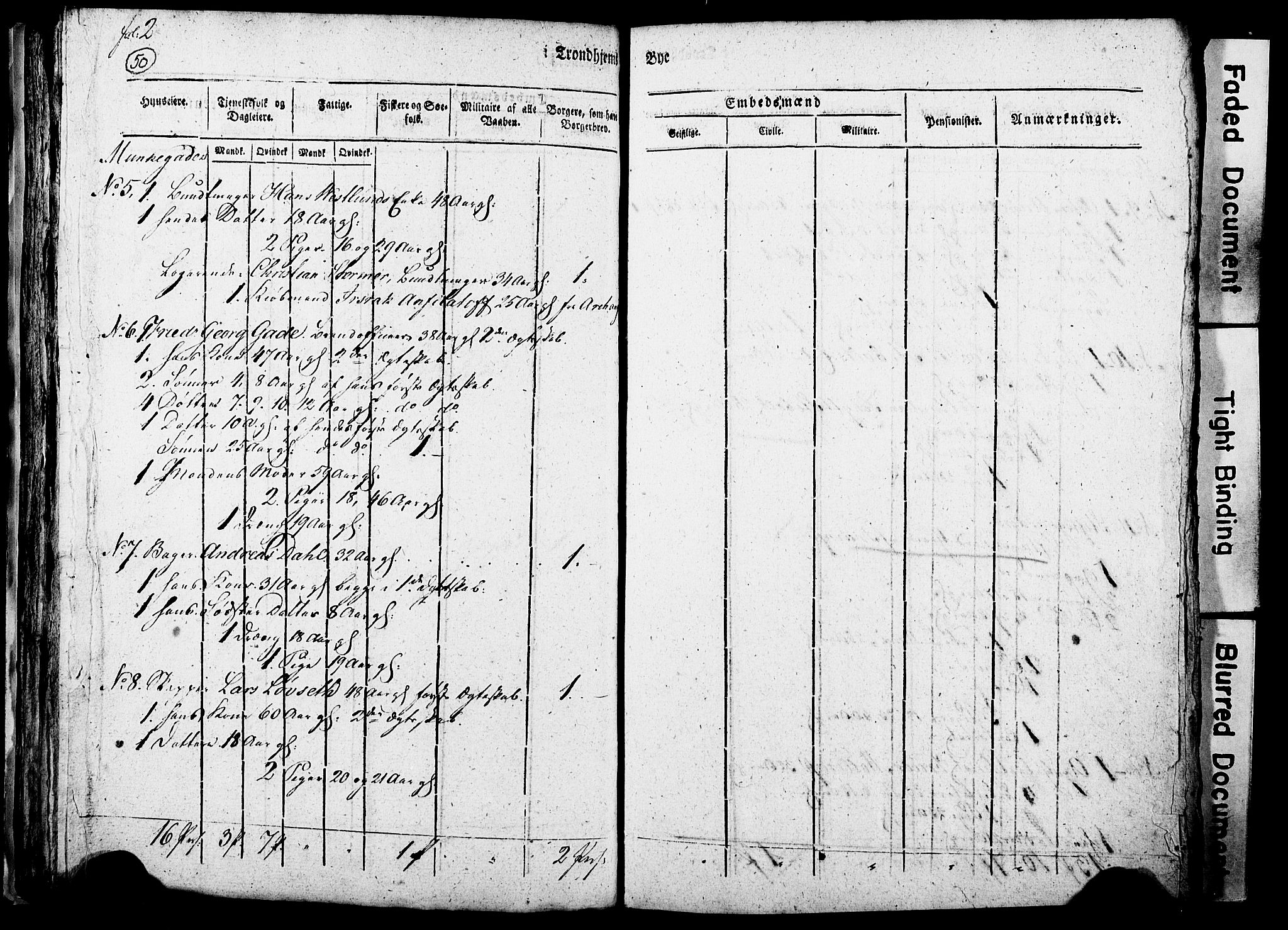 RA, Census 1815 for Trondheim, 1815, p. 251