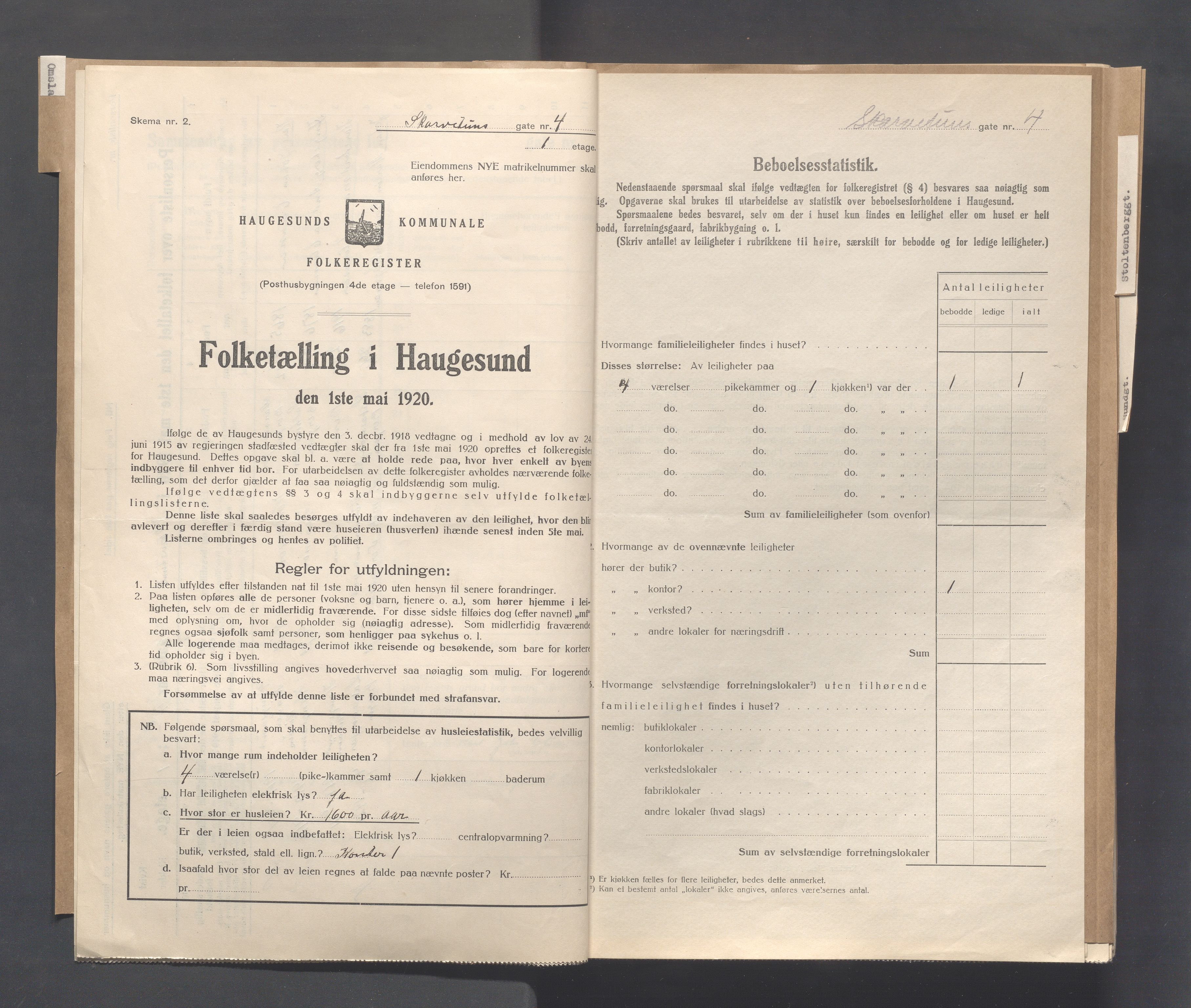 IKAR, Local census 1.5.1920 for Haugesund, 1920, p. 6746