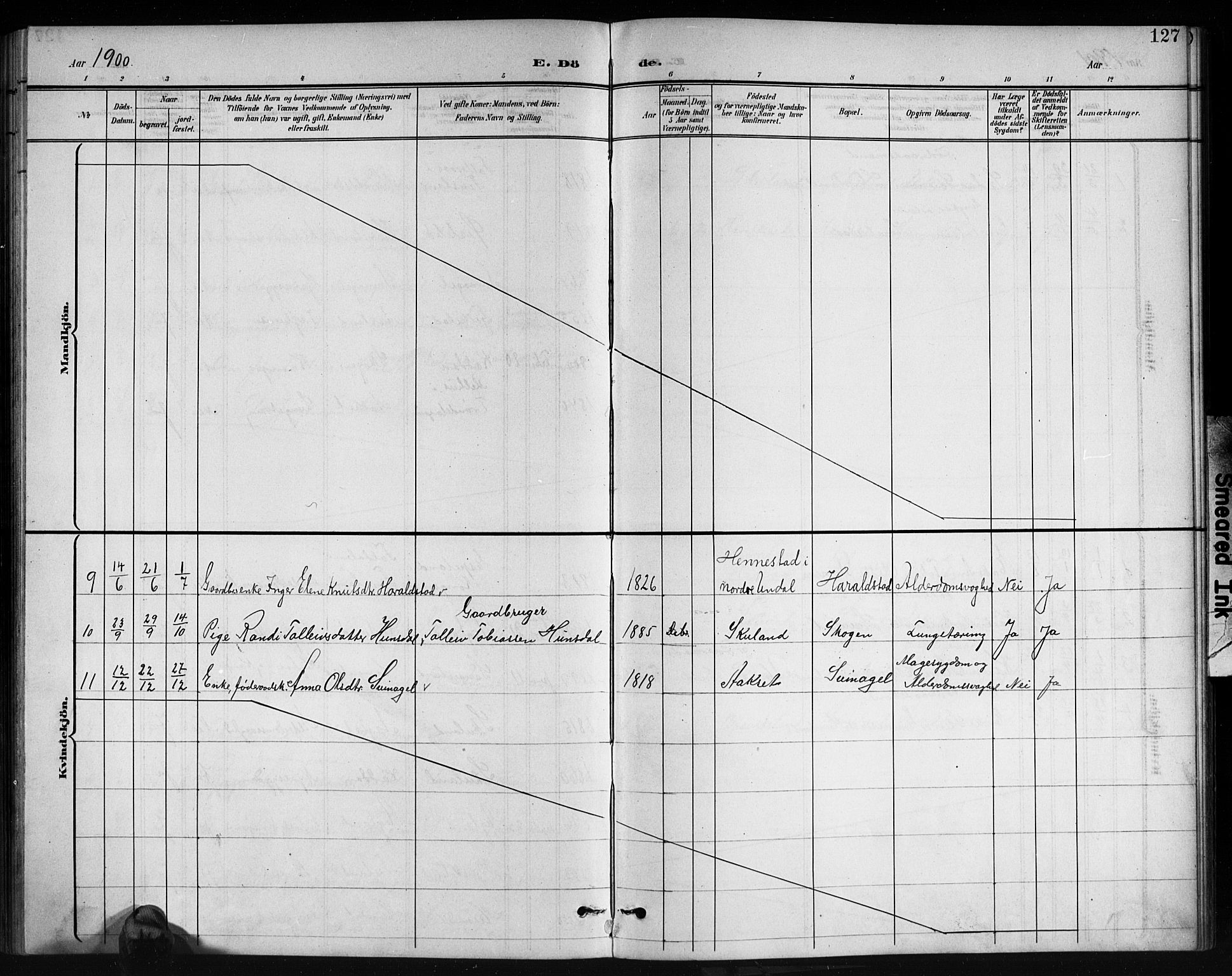 Holum sokneprestkontor, SAK/1111-0022/F/Fb/Fbb/L0004: Parish register (copy) no. B 4, 1899-1920, p. 127