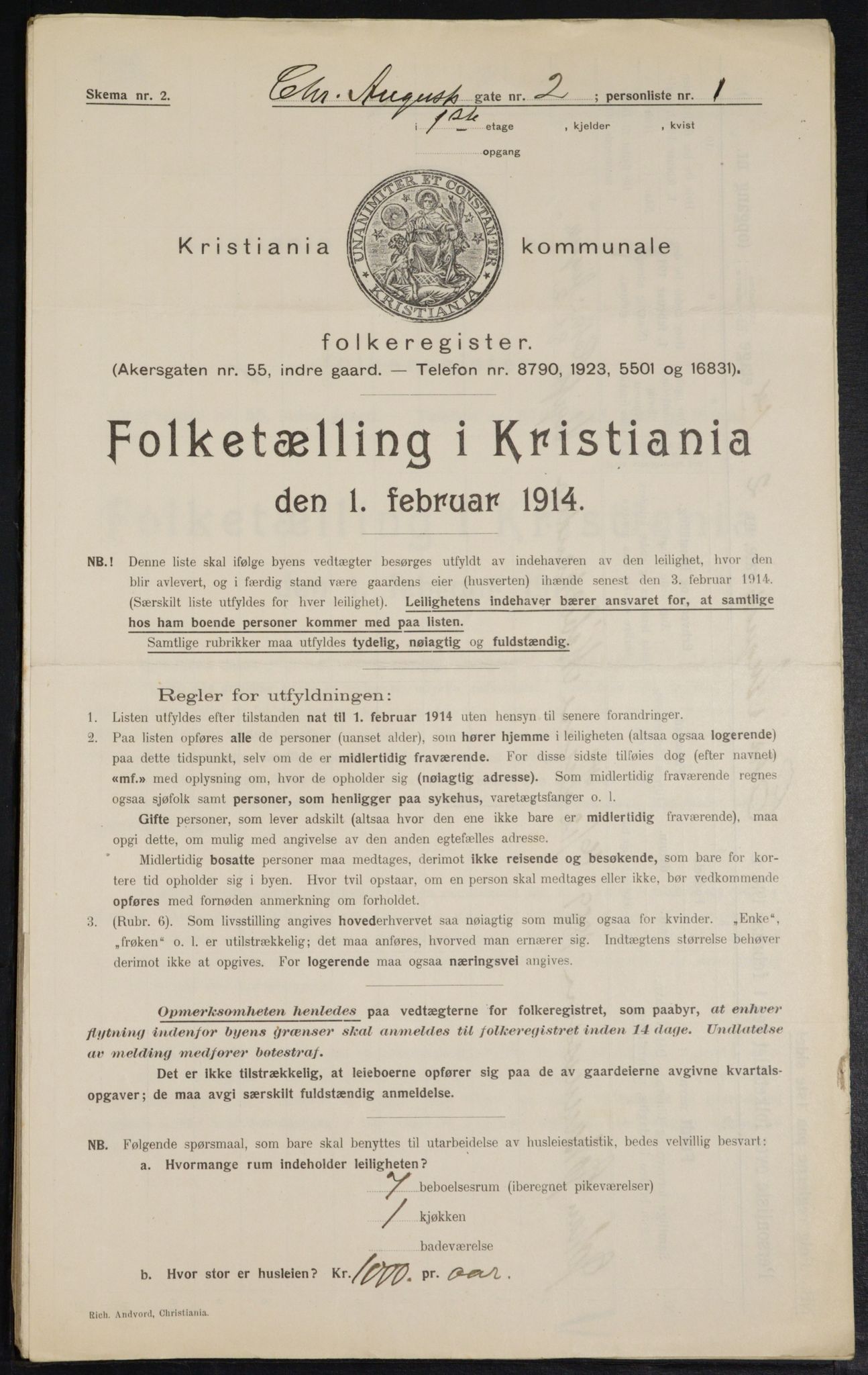 OBA, Municipal Census 1914 for Kristiania, 1914, p. 53867