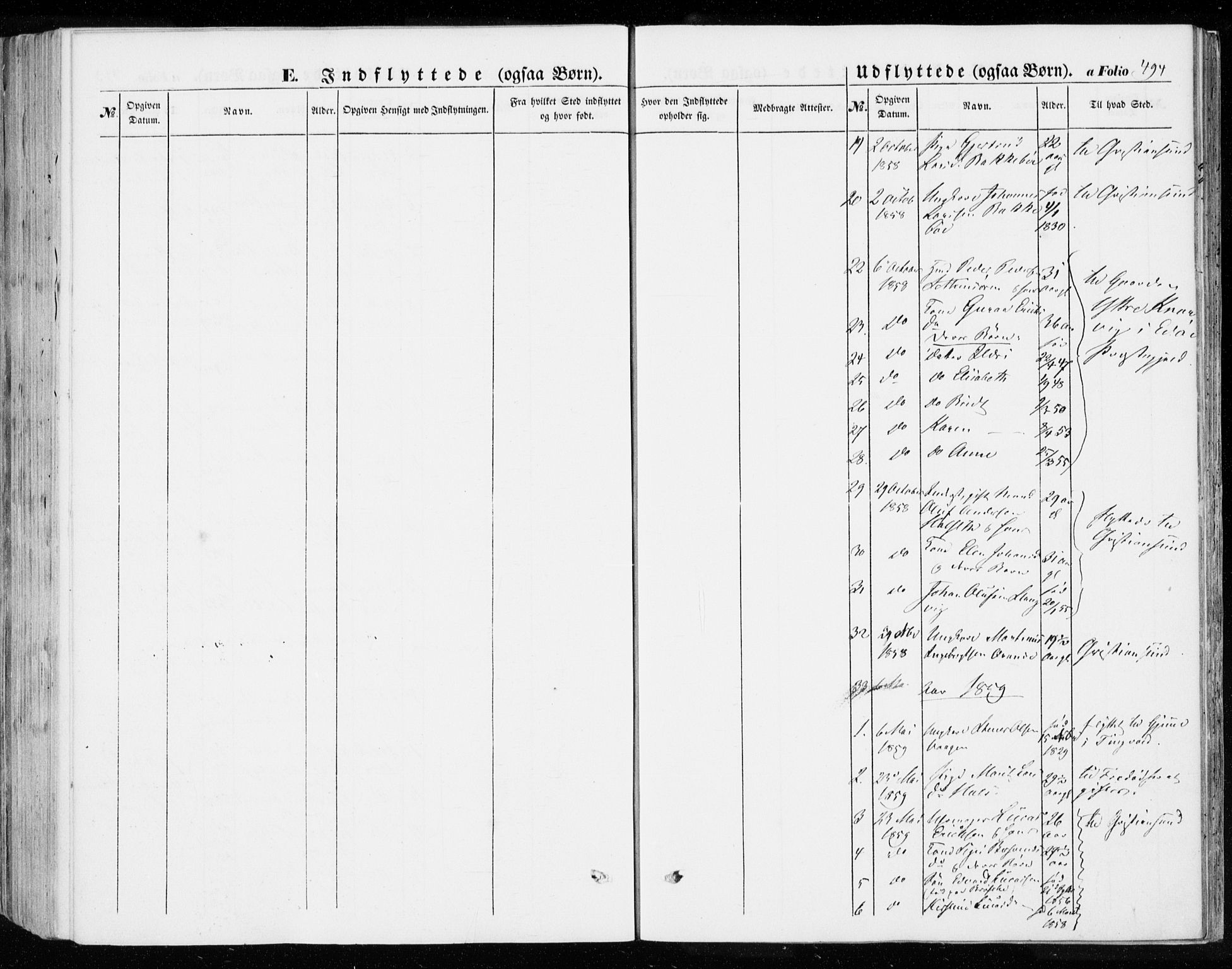 Ministerialprotokoller, klokkerbøker og fødselsregistre - Møre og Romsdal, SAT/A-1454/592/L1026: Parish register (official) no. 592A04, 1849-1867, p. 494