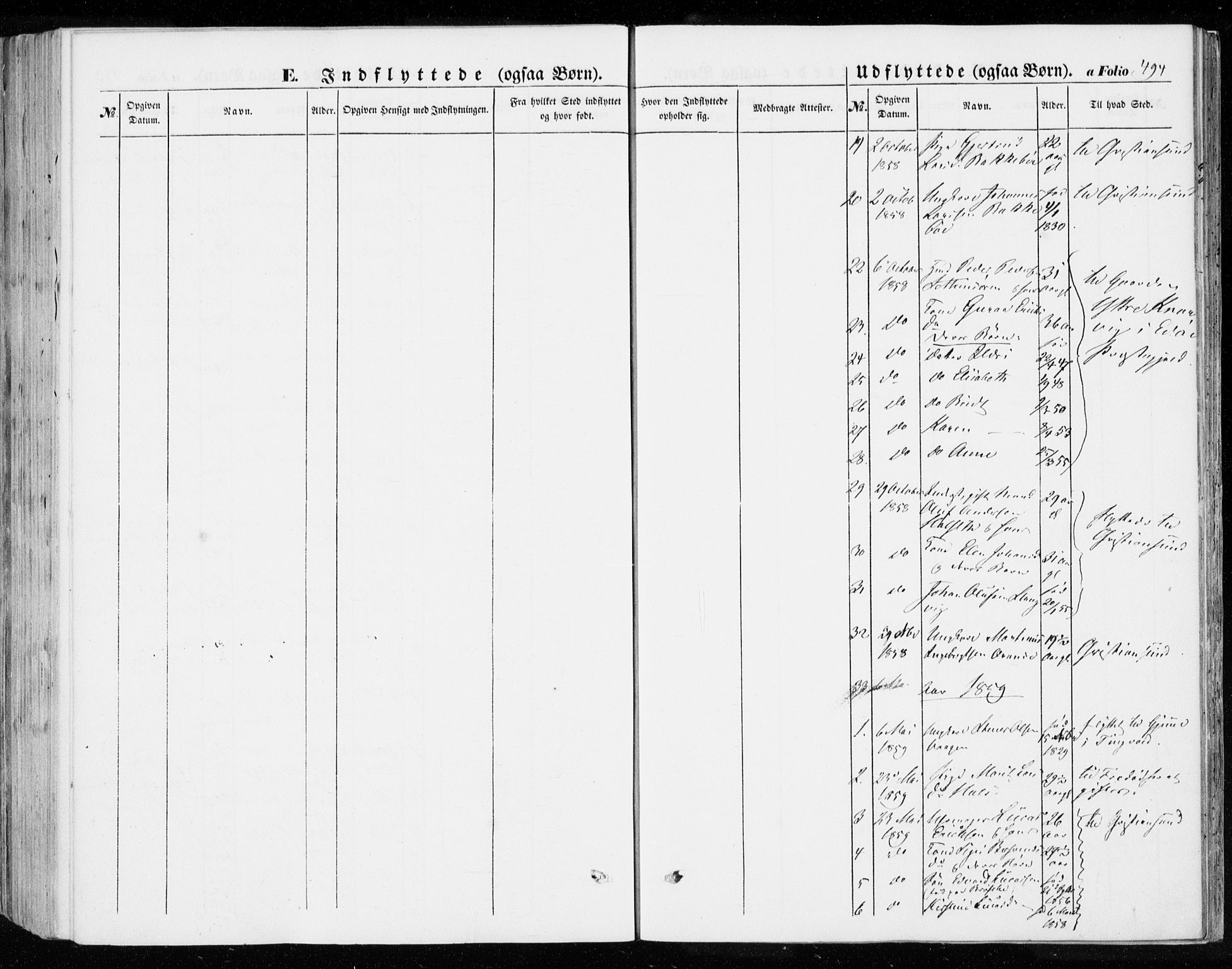 Ministerialprotokoller, klokkerbøker og fødselsregistre - Møre og Romsdal, AV/SAT-A-1454/592/L1026: Parish register (official) no. 592A04, 1849-1867, p. 494