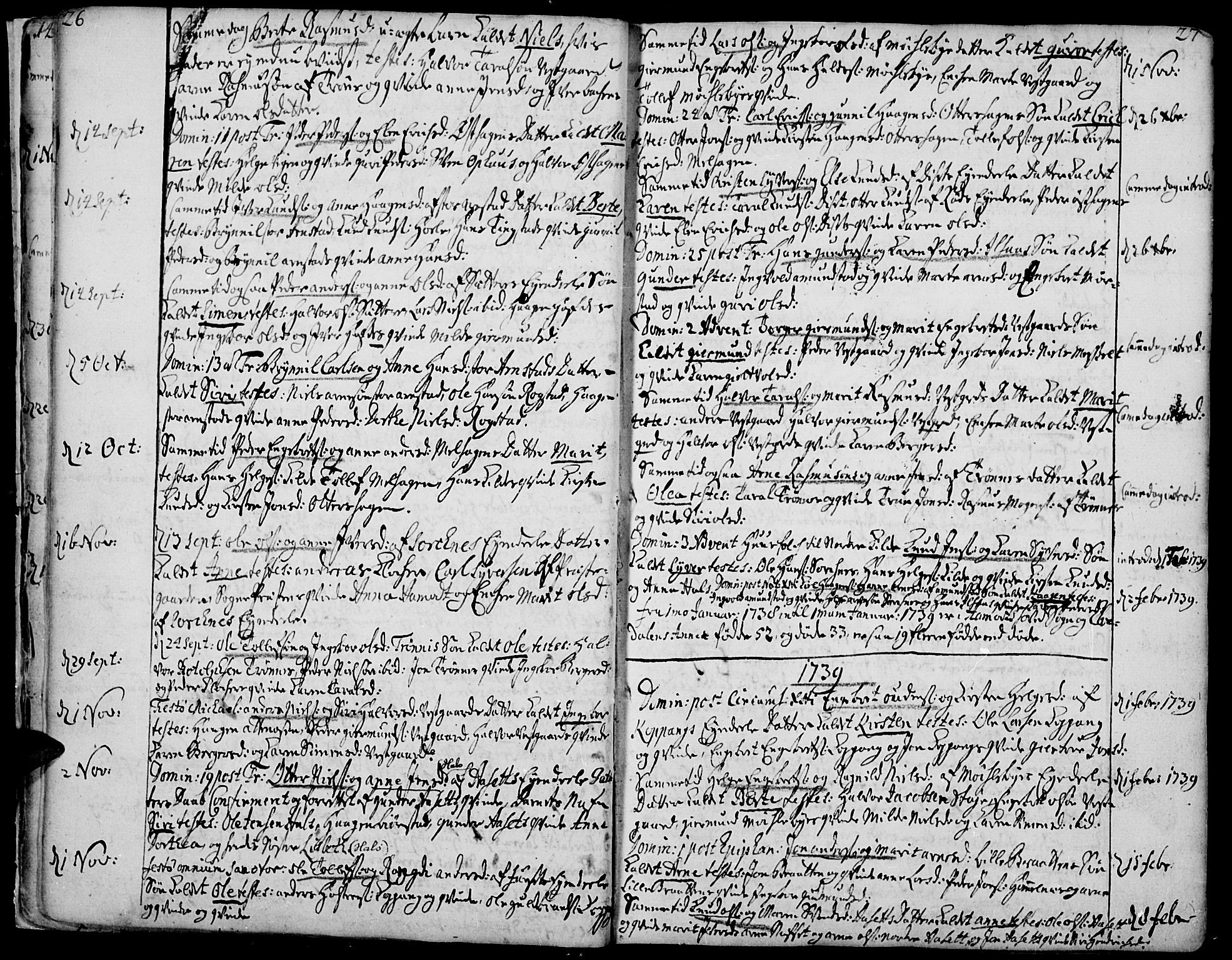 Åmot prestekontor, Hedmark, AV/SAH-PREST-056/H/Ha/Haa/L0002: Parish register (official) no. 2, 1734-1779, p. 26-27