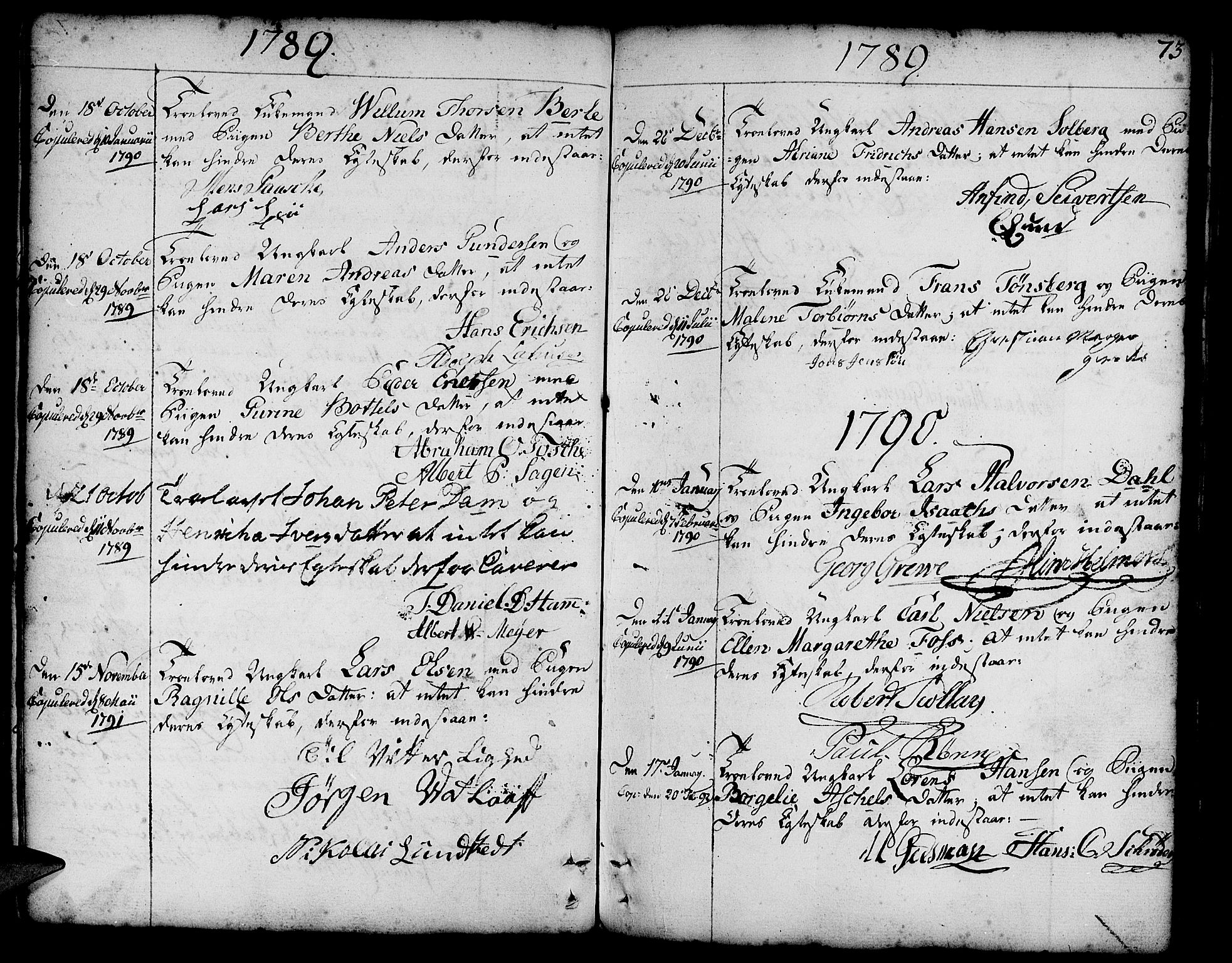 Nykirken Sokneprestembete, AV/SAB-A-77101/H/Haa/L0008: Parish register (official) no. A 8, 1776-1814, p. 73