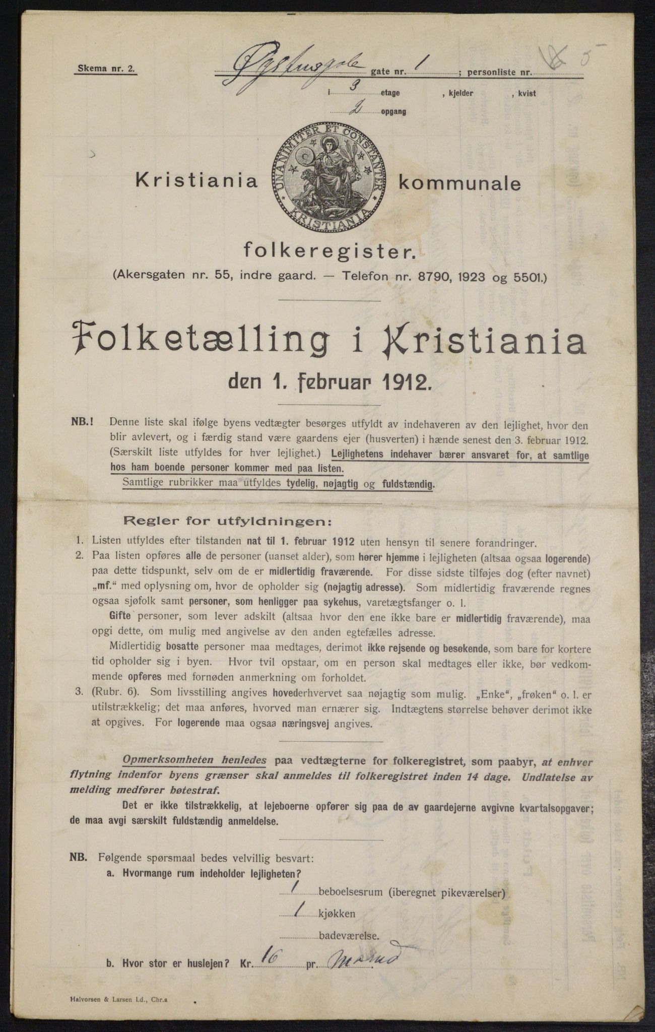 OBA, Municipal Census 1912 for Kristiania, 1912, p. 130290