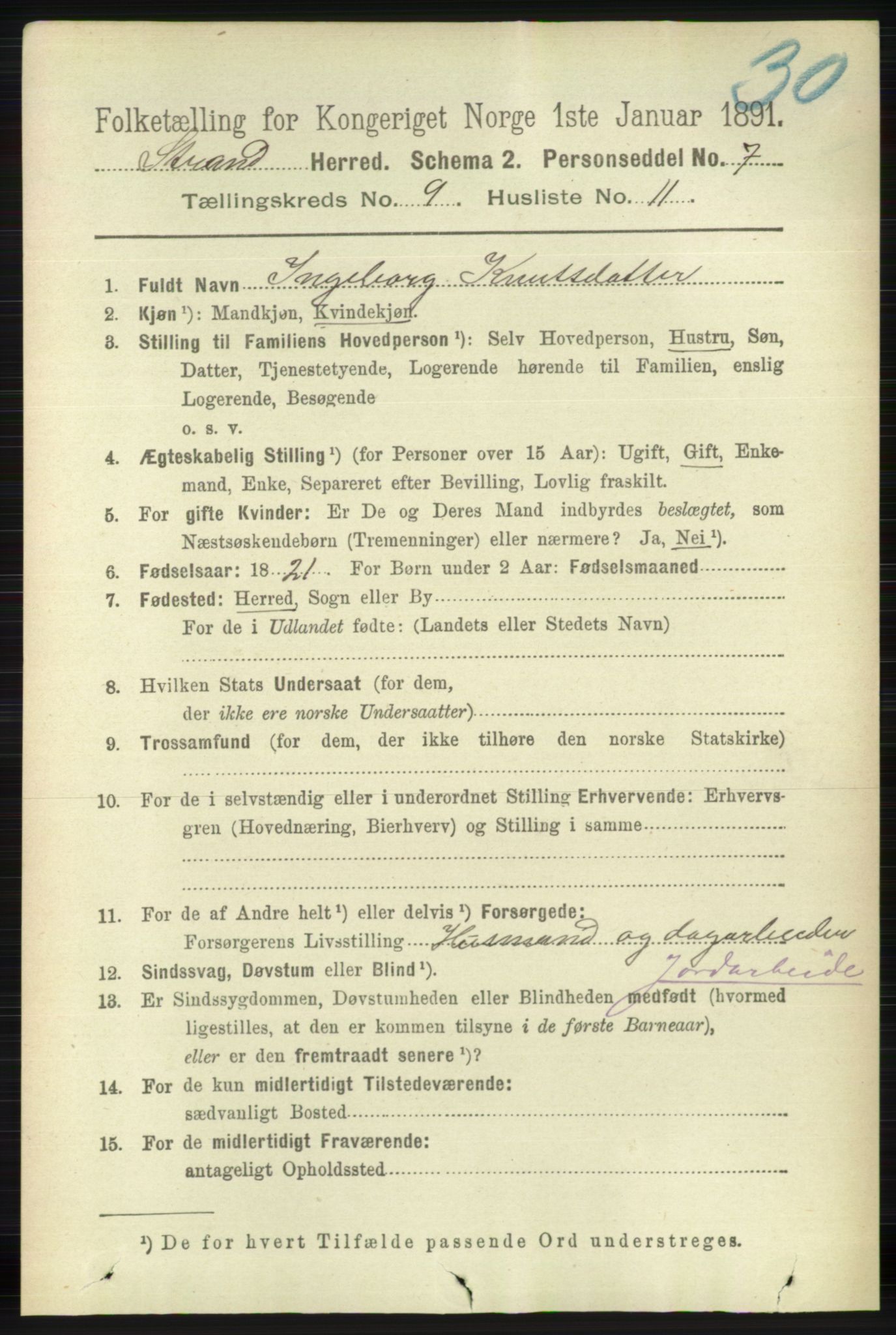 RA, 1891 census for 1130 Strand, 1891, p. 2698