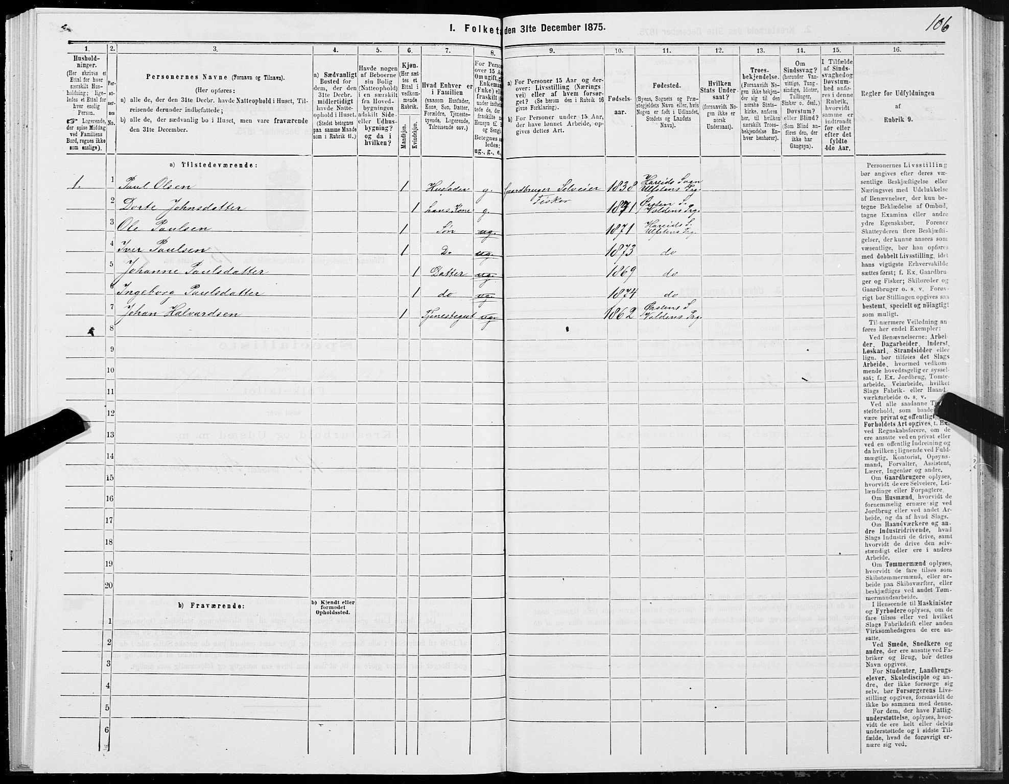 SAT, 1875 census for 1516P Ulstein, 1875, p. 5106