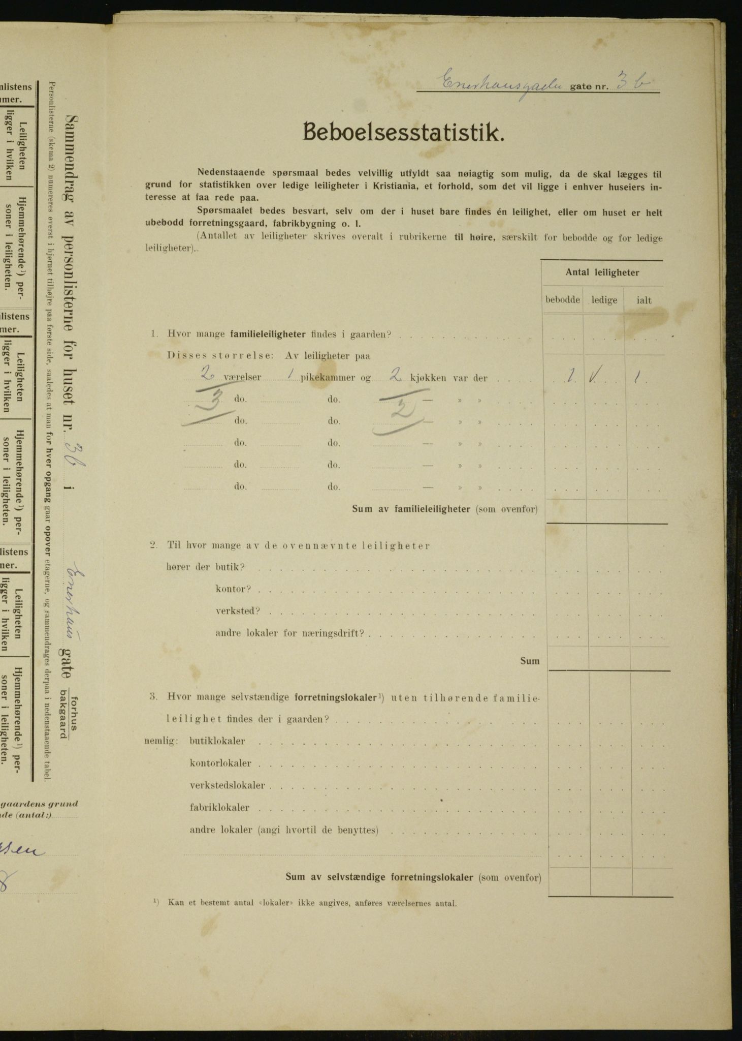 OBA, Municipal Census 1910 for Kristiania, 1910, p. 19690