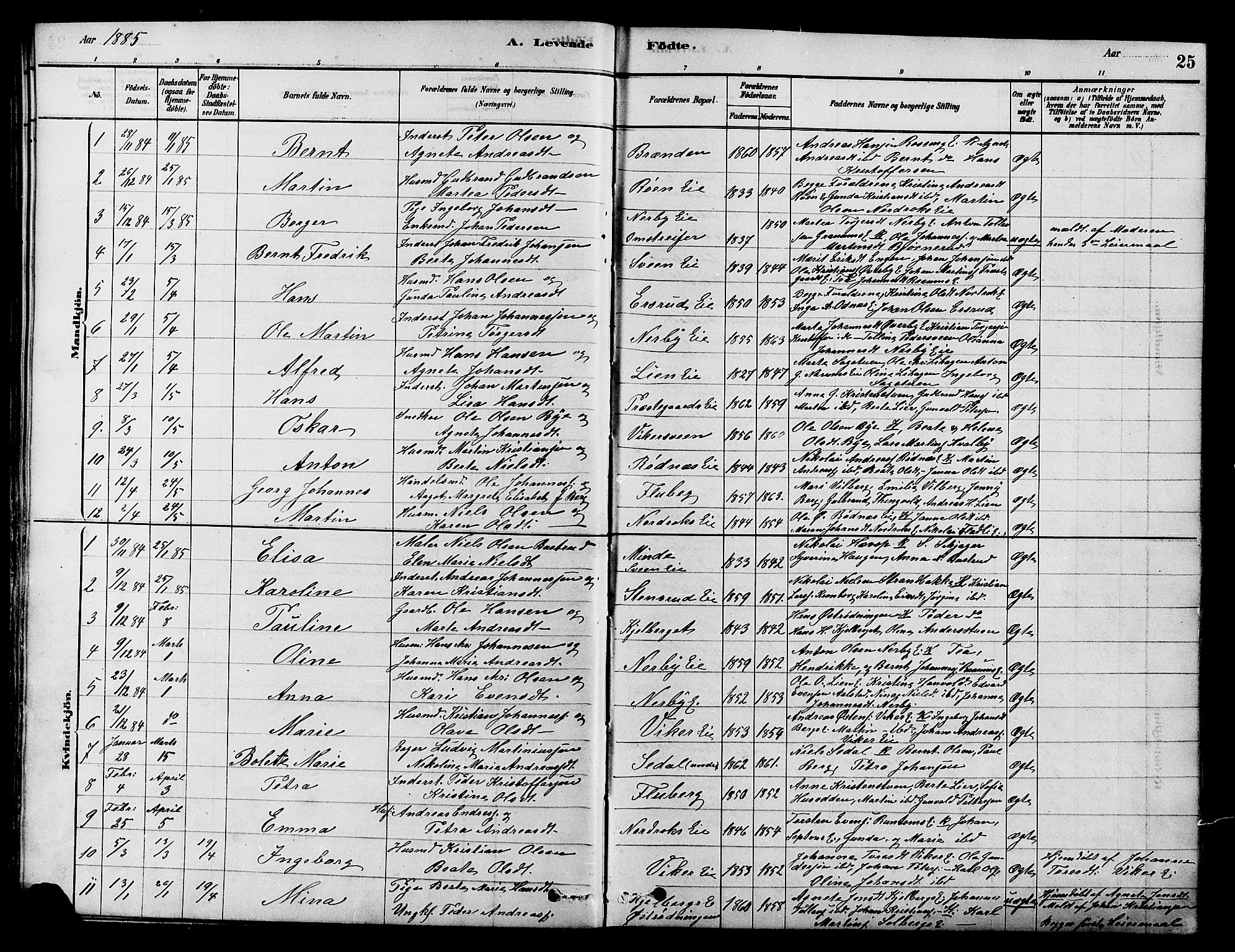 Søndre Land prestekontor, AV/SAH-PREST-122/K/L0002: Parish register (official) no. 2, 1878-1894, p. 25