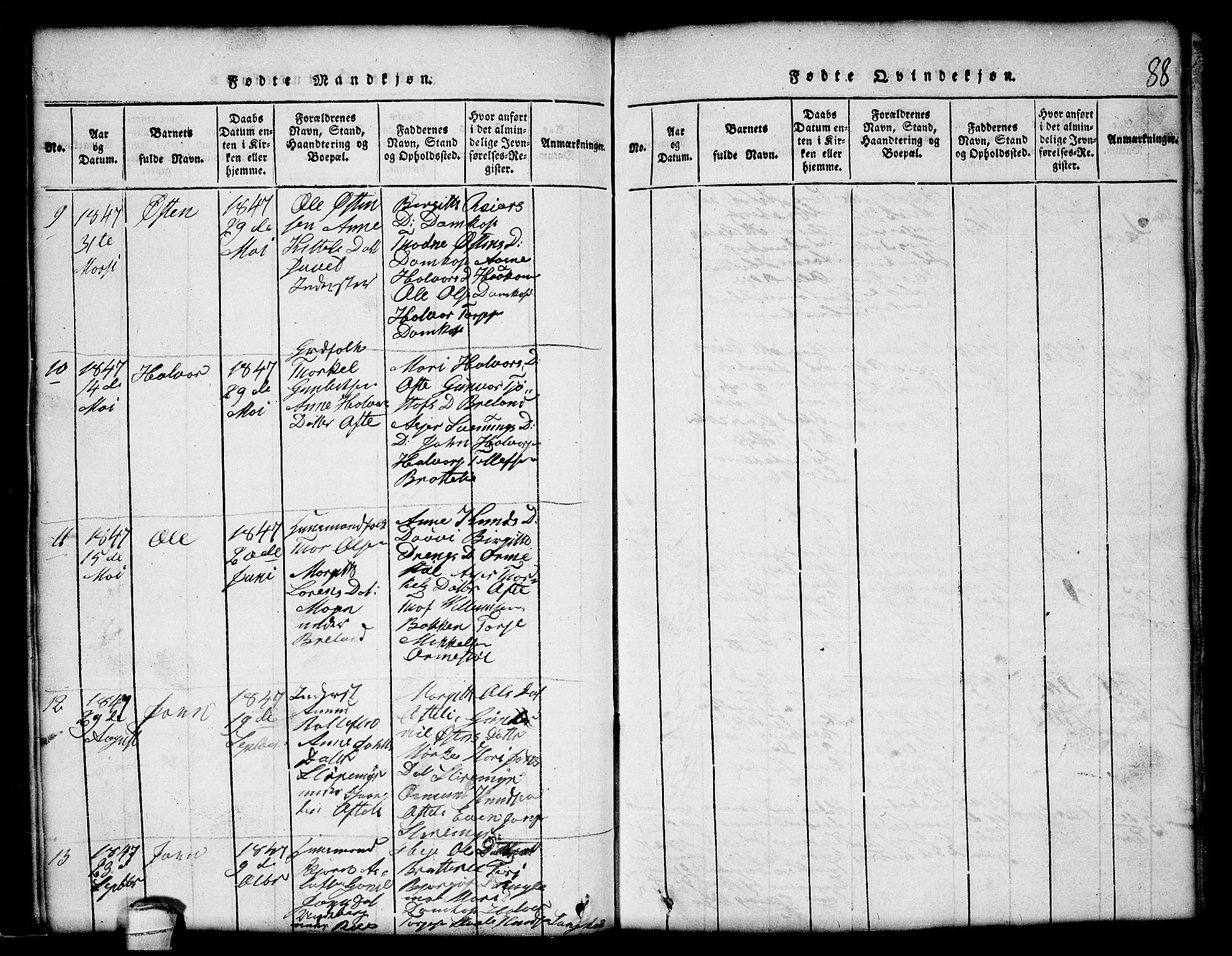 Lårdal kirkebøker, SAKO/A-284/G/Gc/L0001: Parish register (copy) no. III 1, 1815-1854, p. 88
