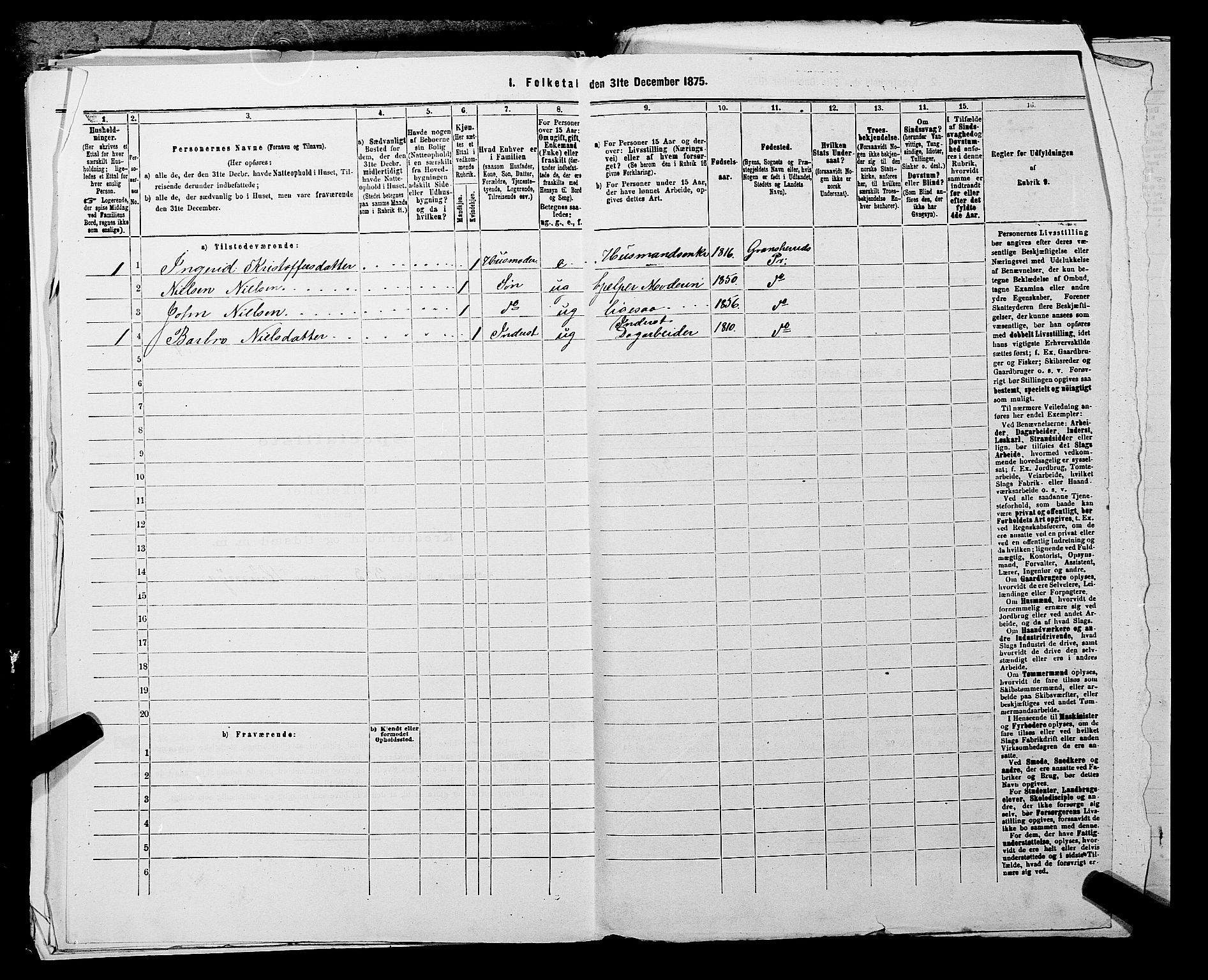 SAKO, 1875 census for 0824P Gransherad, 1875, p. 360