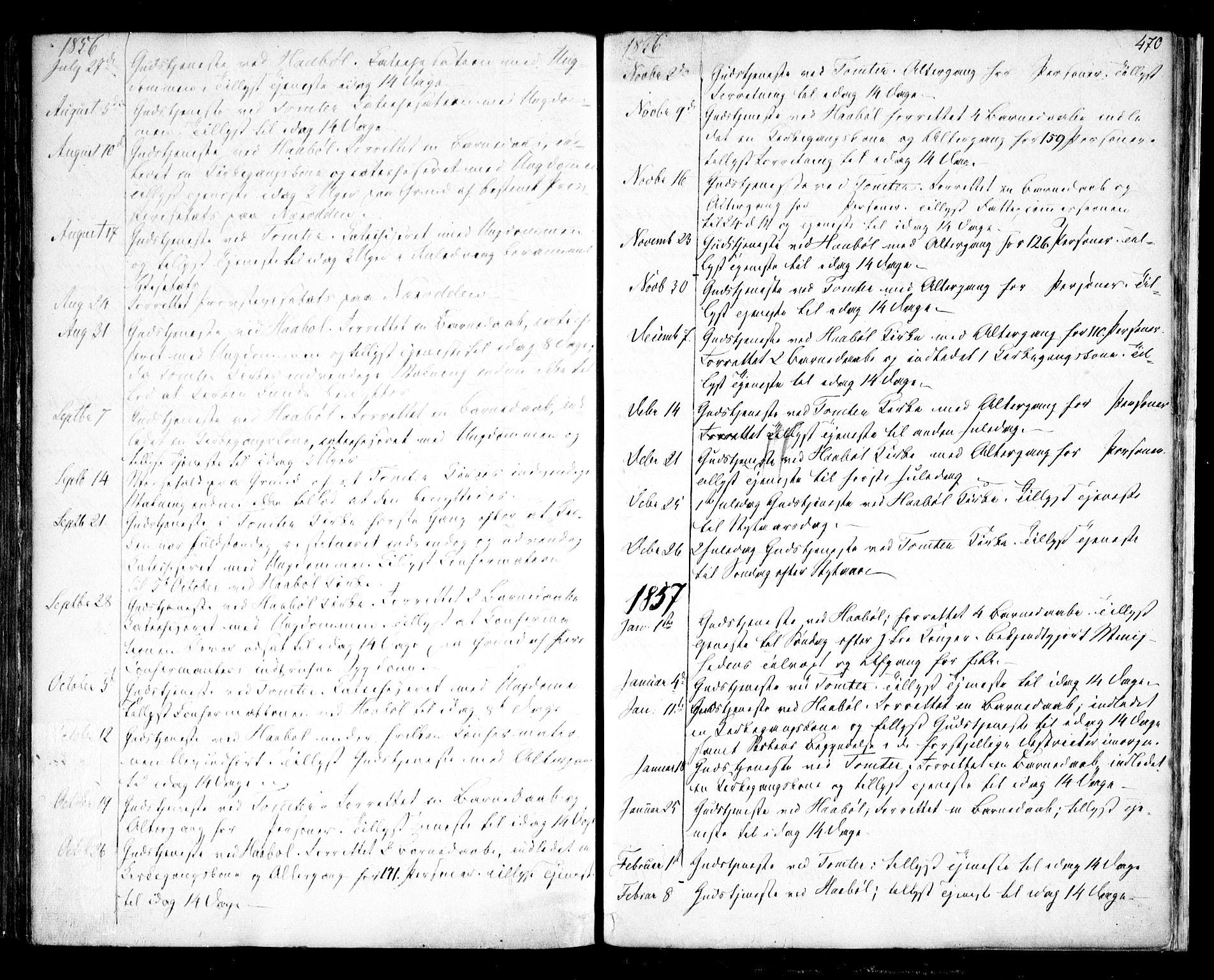 Hobøl prestekontor Kirkebøker, SAO/A-2002/F/Fa/L0003: Parish register (official) no. I 3, 1842-1864, p. 470