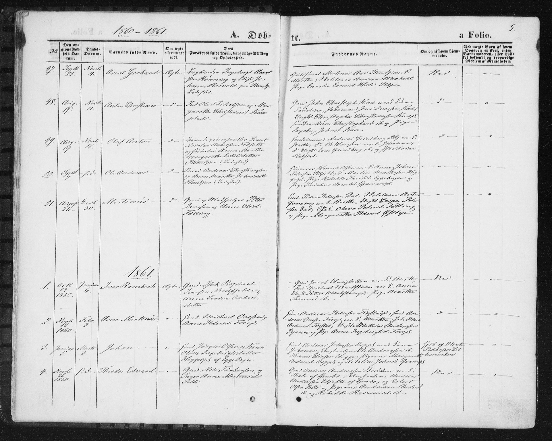 Ministerialprotokoller, klokkerbøker og fødselsregistre - Nord-Trøndelag, AV/SAT-A-1458/746/L0447: Parish register (official) no. 746A06, 1860-1877, p. 5