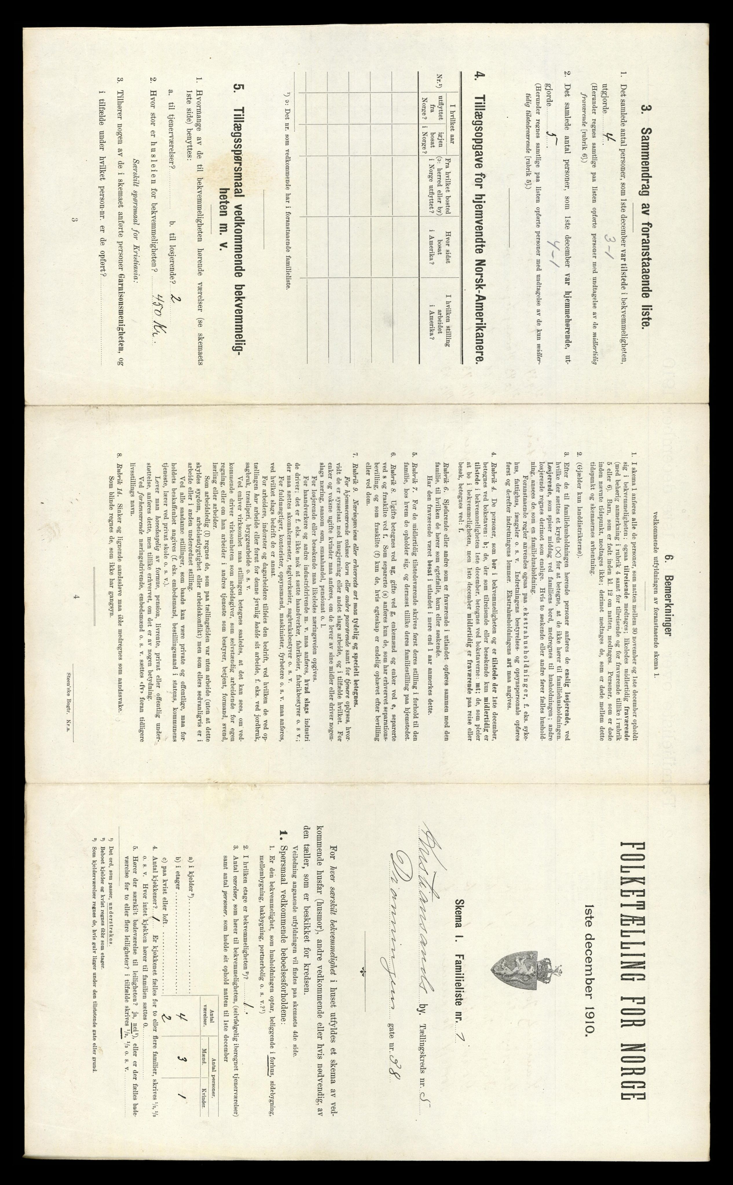 RA, 1910 census for Kristiansand, 1910, p. 1192