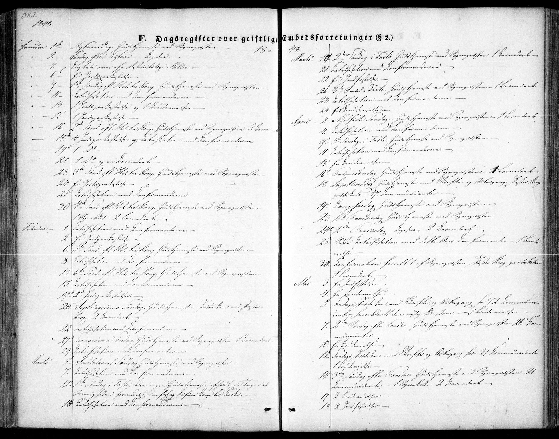 Arendal sokneprestkontor, Trefoldighet, SAK/1111-0040/F/Fa/L0005: Parish register (official) no. A 5, 1838-1854, p. 382