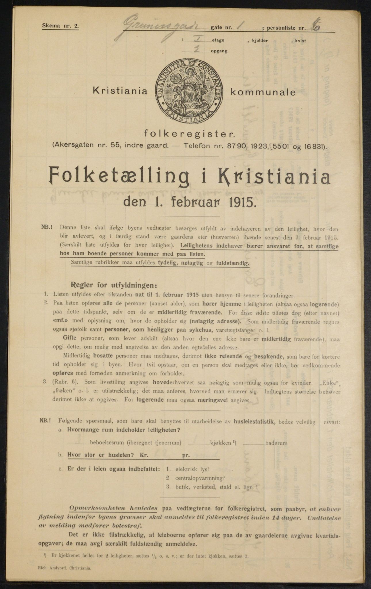 OBA, Municipal Census 1915 for Kristiania, 1915, p. 30249