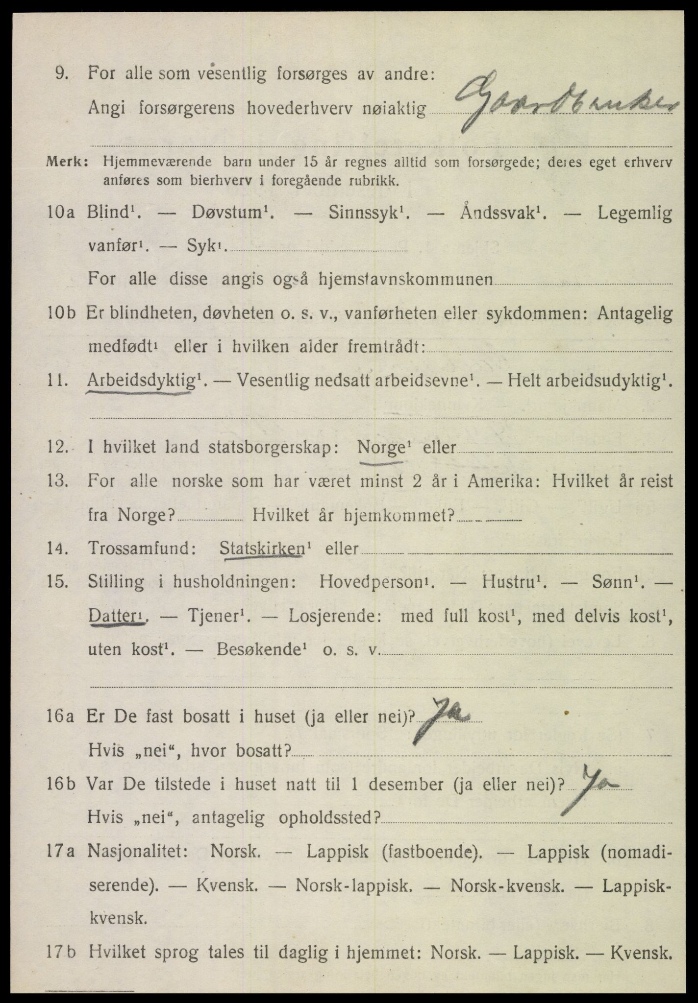 SAT, 1920 census for Vikna, 1920, p. 7720