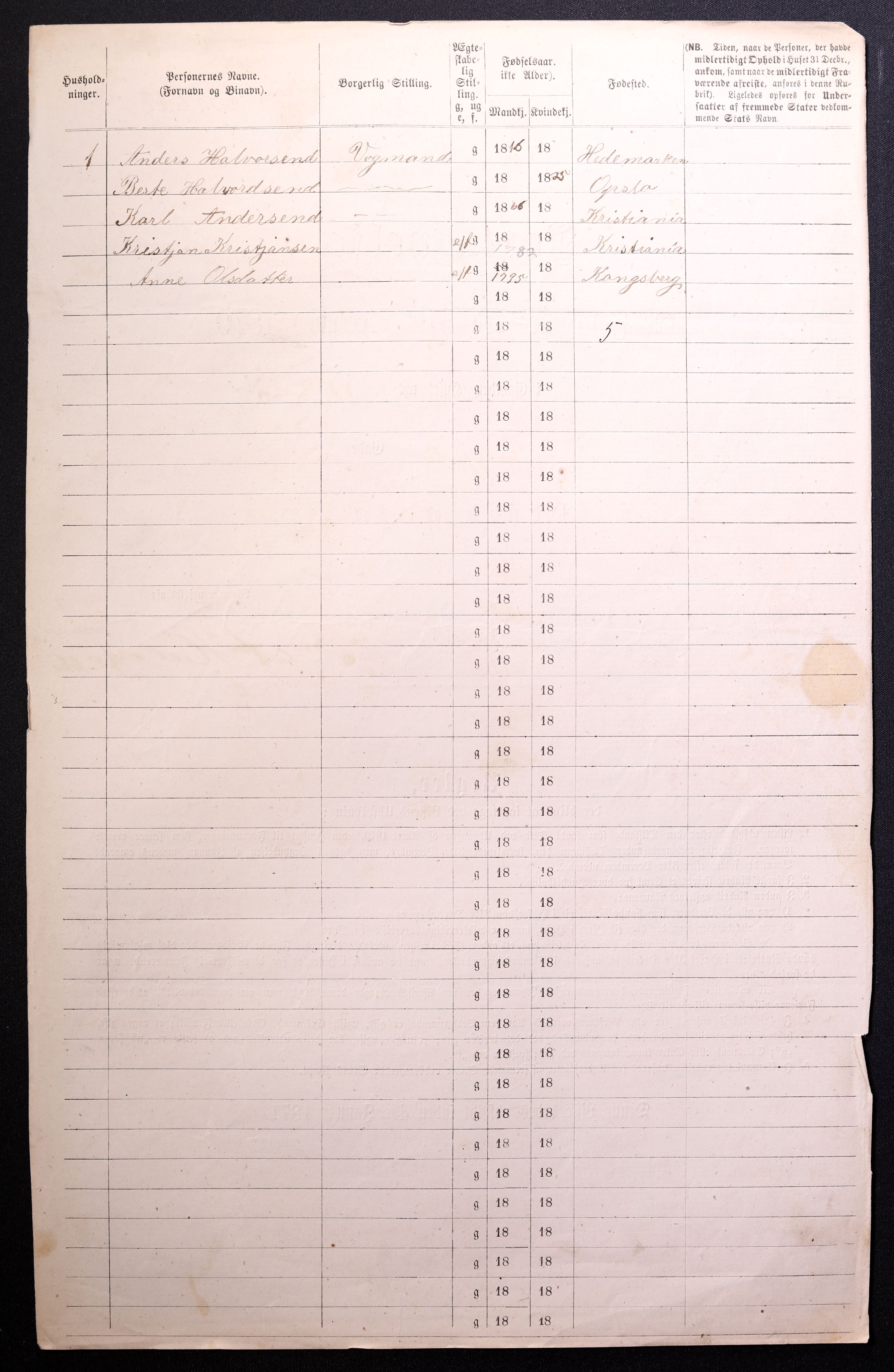 RA, 1870 census for 0301 Kristiania, 1870, p. 4156