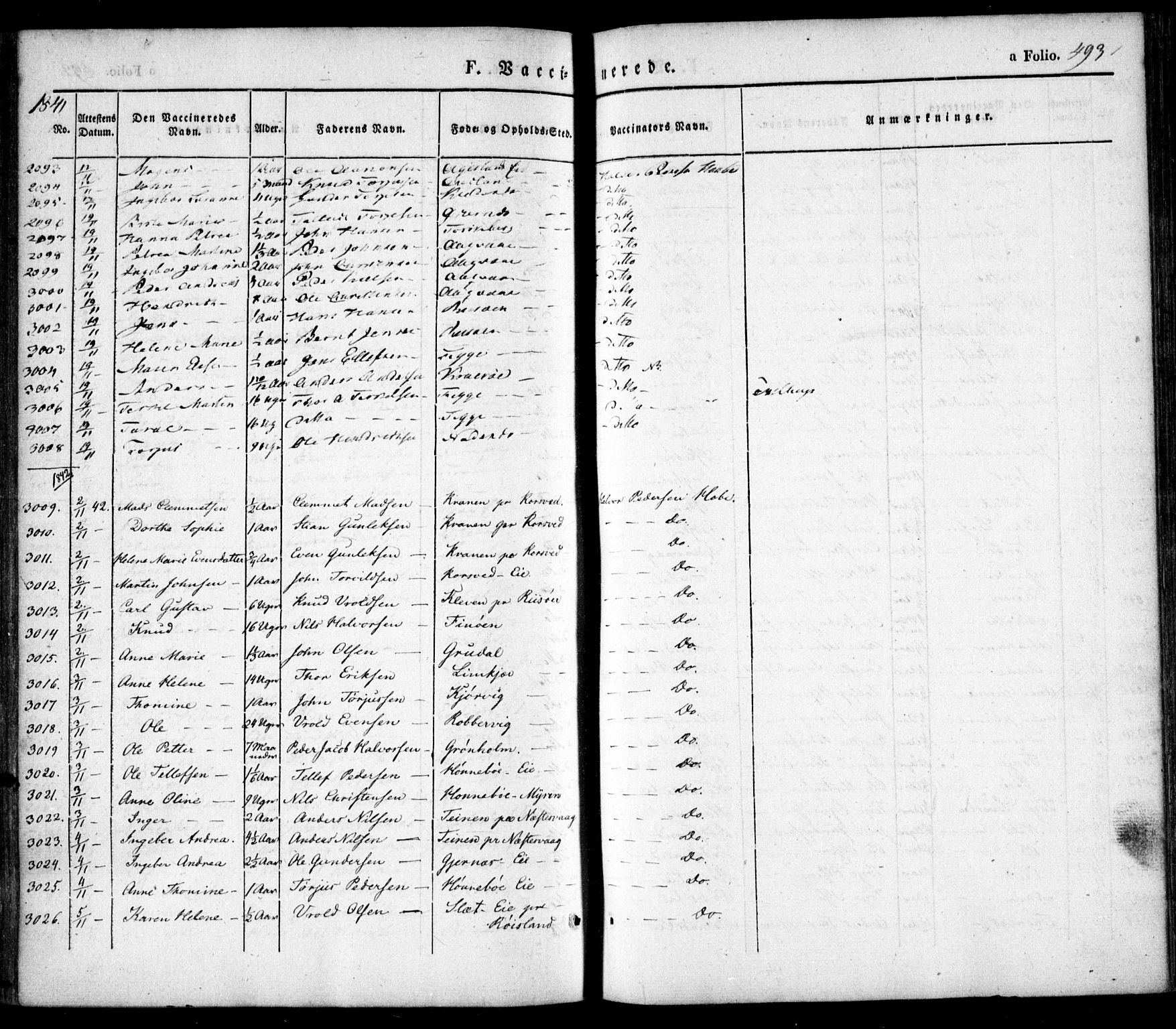 Søndeled sokneprestkontor, SAK/1111-0038/F/Fa/L0002: Parish register (official) no. A 2, 1839-1860, p. 493