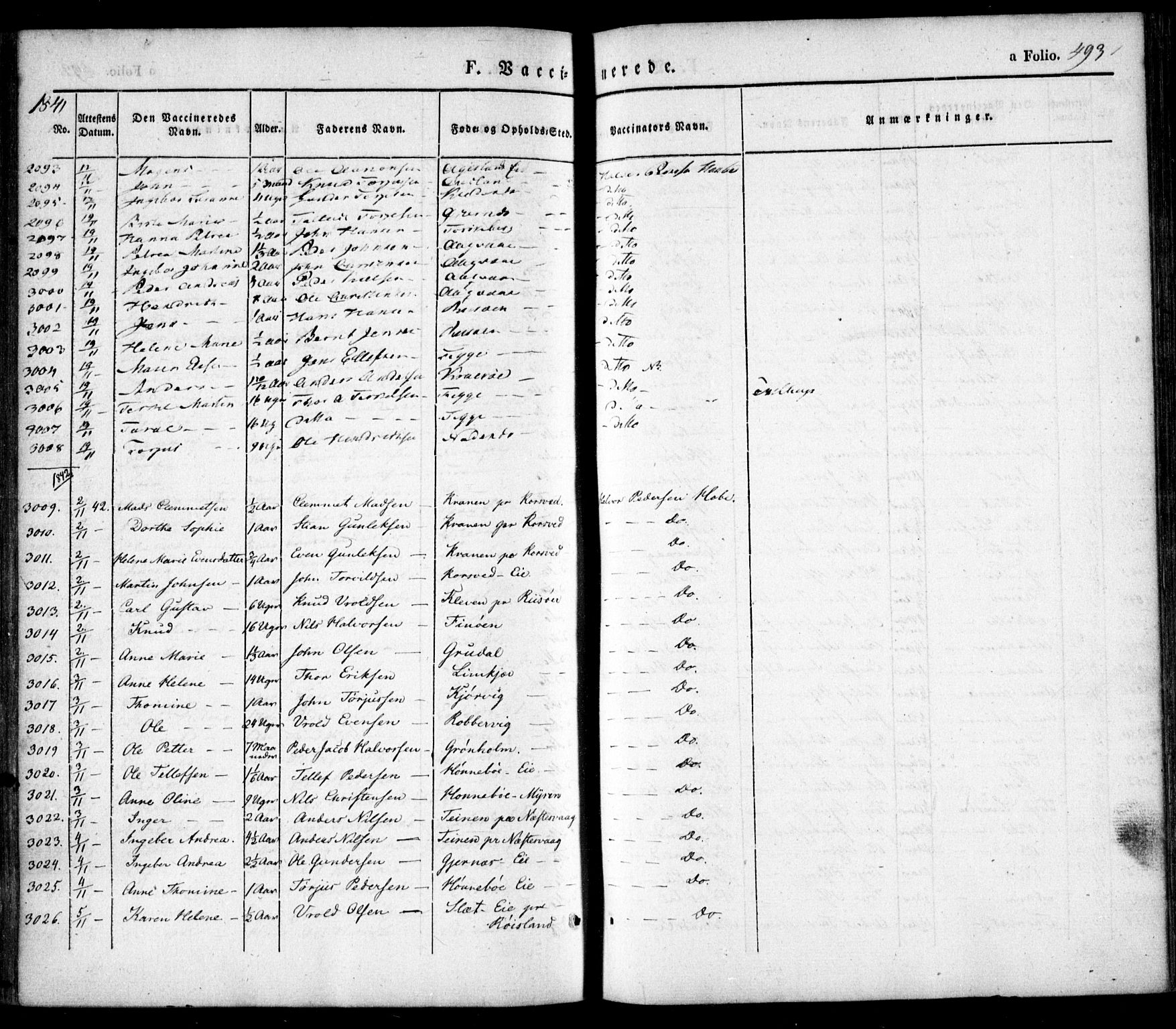 Søndeled sokneprestkontor, AV/SAK-1111-0038/F/Fa/L0002: Parish register (official) no. A 2, 1839-1860, p. 493
