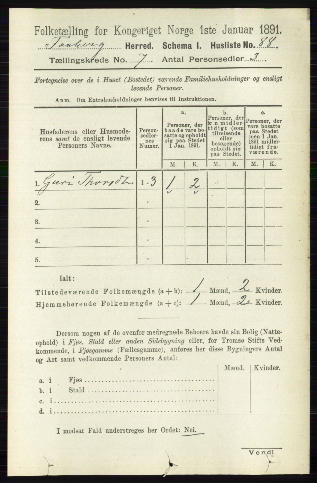 RA, 1891 census for 0524 Fåberg, 1891, p. 2776