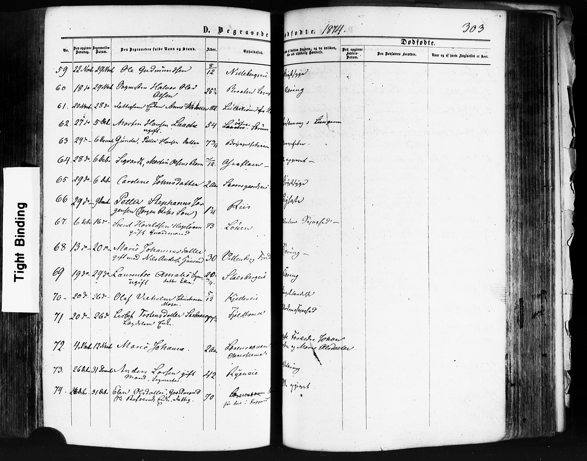 Skedsmo prestekontor Kirkebøker, AV/SAO-A-10033a/F/Fa/L0011: Parish register (official) no. I 11, 1866-1876, p. 303