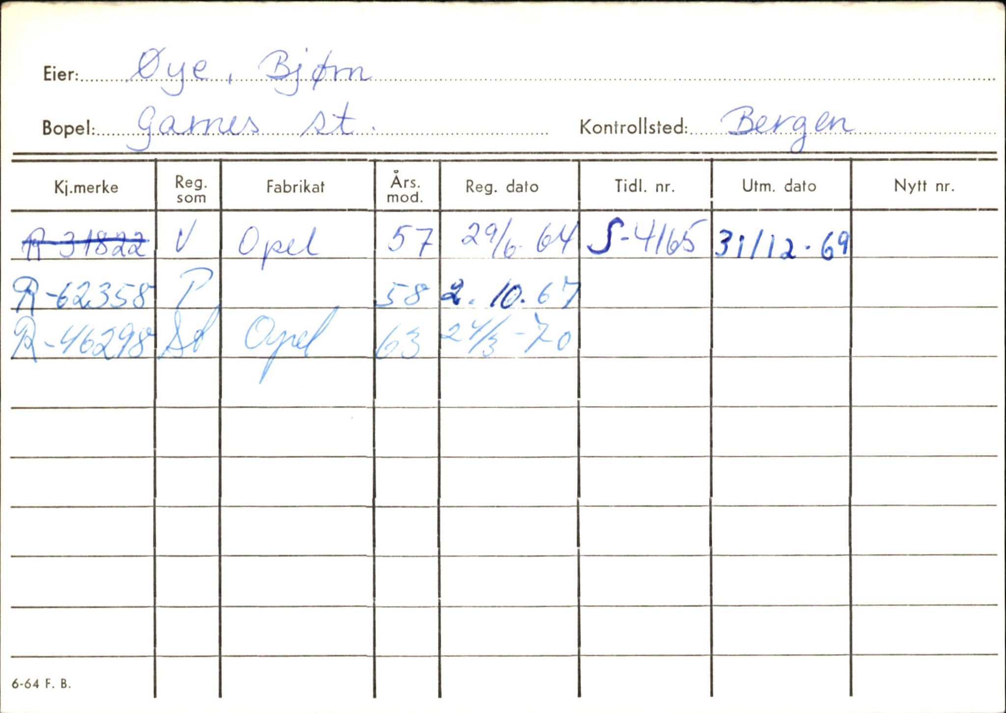 Statens vegvesen, Hordaland vegkontor, AV/SAB-A-5201/2/Ha/L0062: R-eierkort Ø-Å, 1920-1971, p. 13