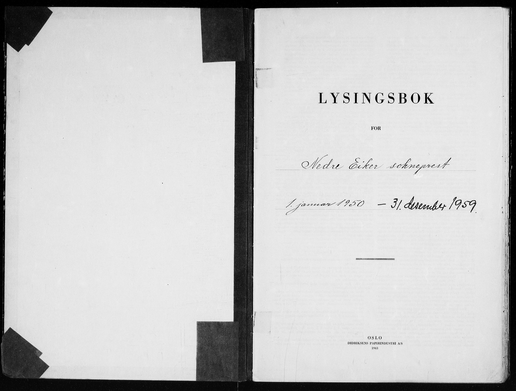 Nedre Eiker kirkebøker, SAKO/A-612/H/Ha/L0003: Banns register no. 3, 1950-1959