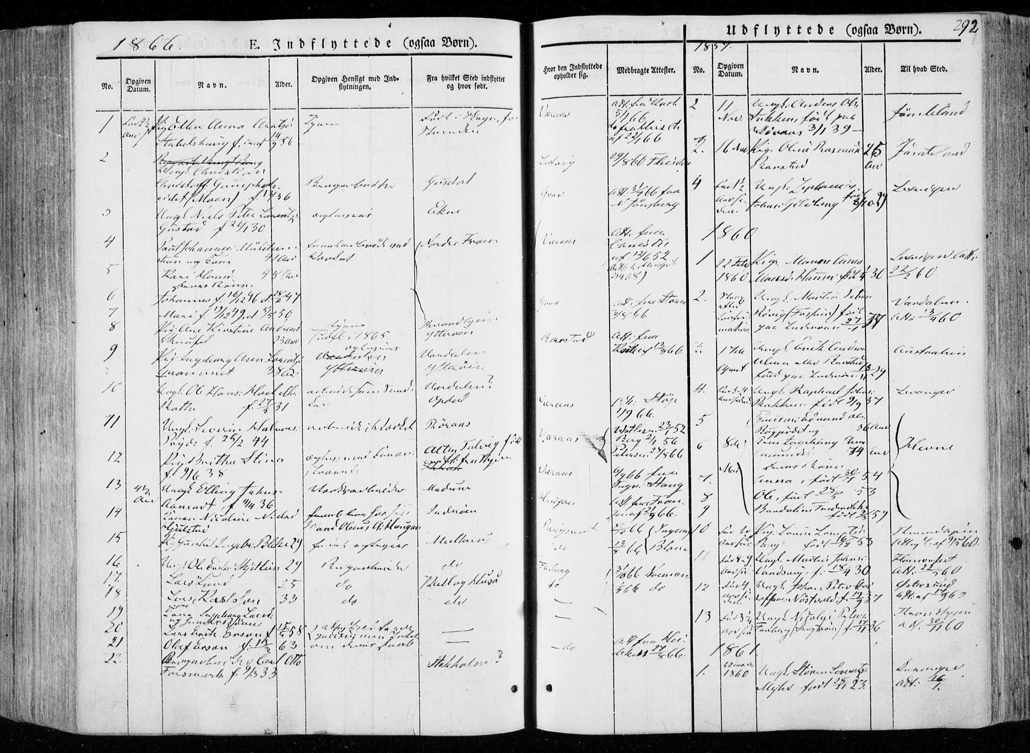 Ministerialprotokoller, klokkerbøker og fødselsregistre - Nord-Trøndelag, AV/SAT-A-1458/722/L0218: Parish register (official) no. 722A05, 1843-1868, p. 292