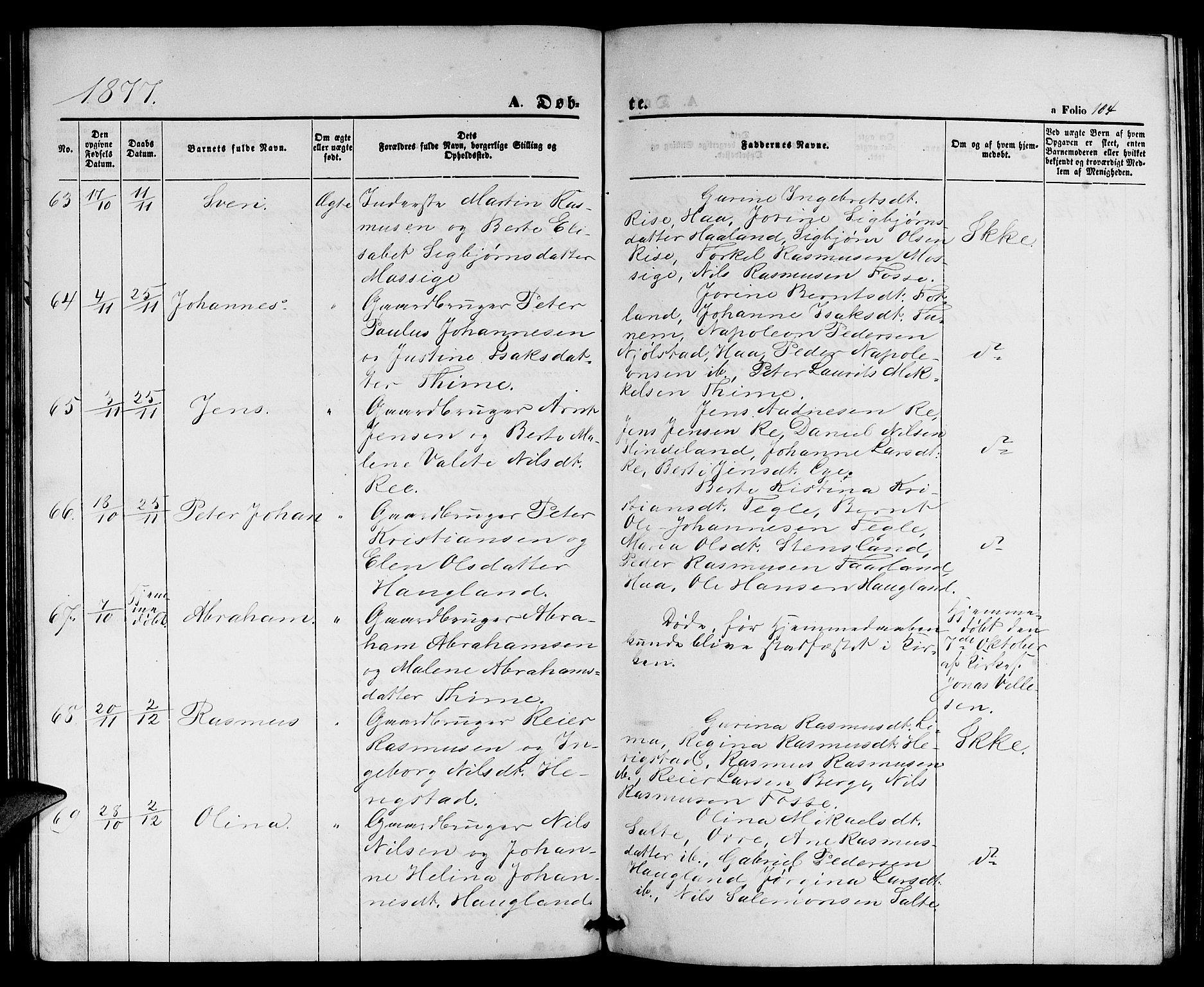 Lye sokneprestkontor, AV/SAST-A-101794/001/30BB/L0004: Parish register (copy) no. B 4, 1868-1878, p. 104