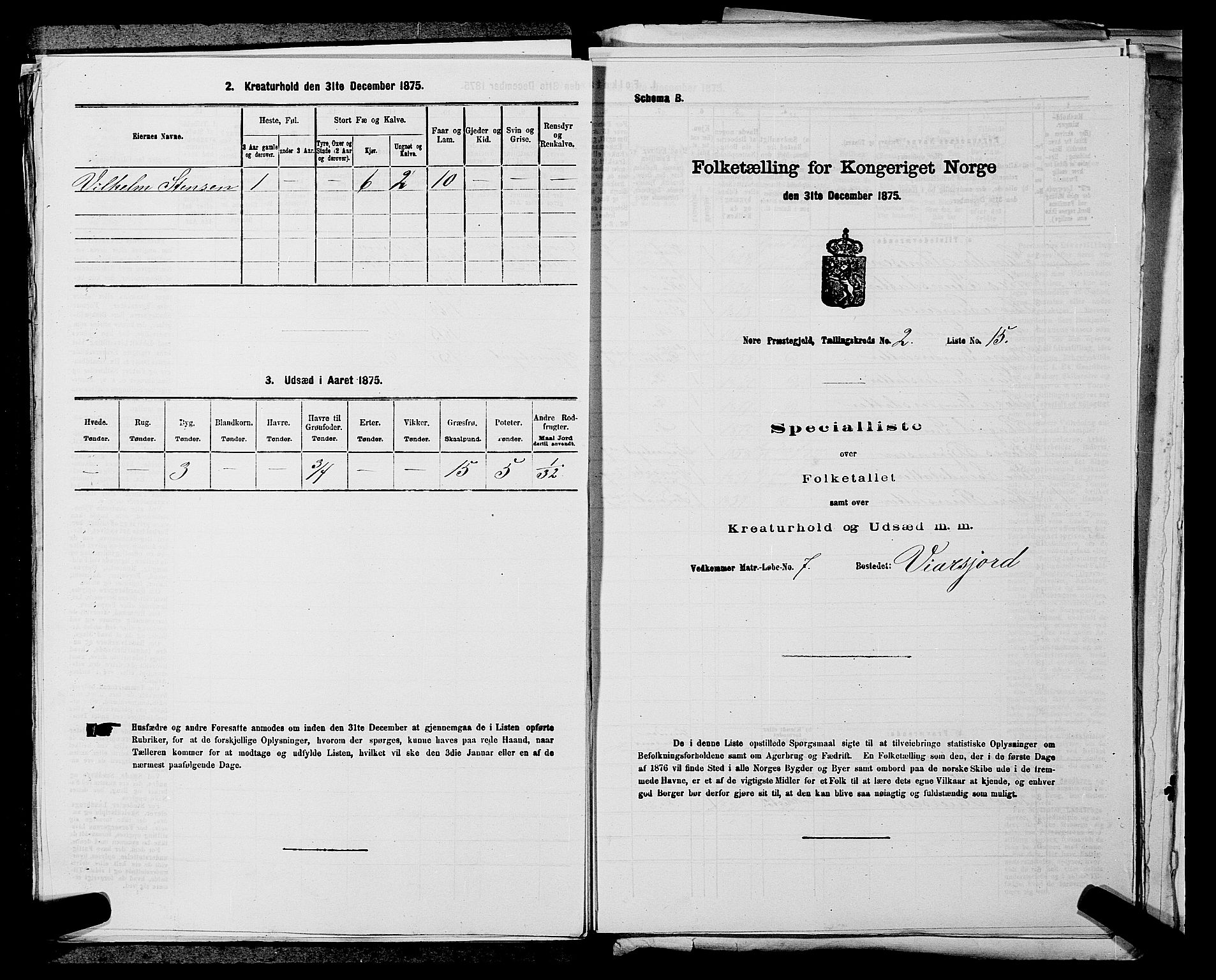SAKO, 1875 census for 0633P Nore, 1875, p. 301
