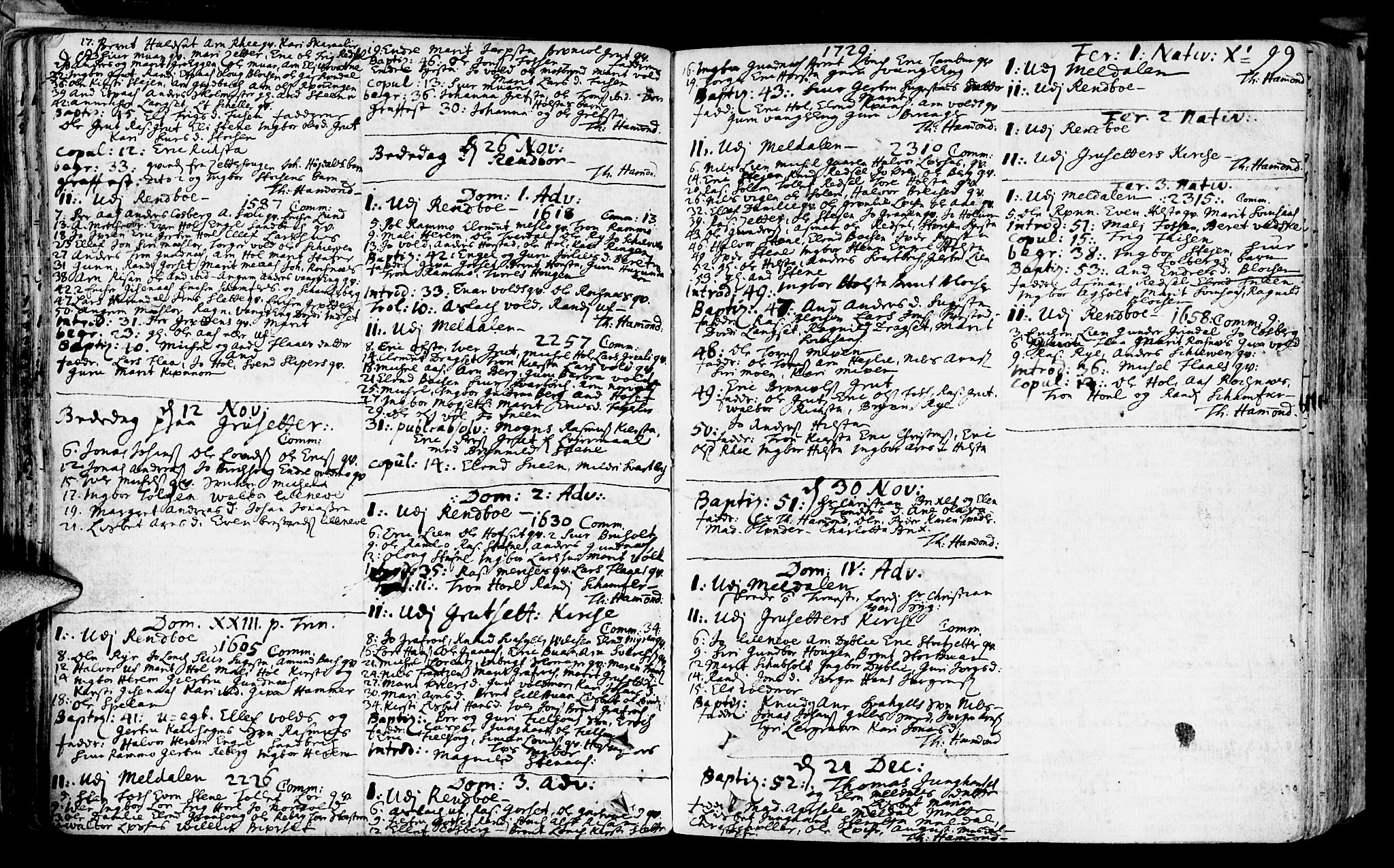 Ministerialprotokoller, klokkerbøker og fødselsregistre - Sør-Trøndelag, SAT/A-1456/672/L0850: Parish register (official) no. 672A03, 1725-1751, p. 98-99