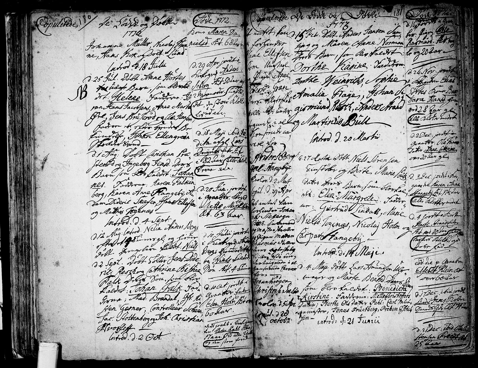 Tønsberg kirkebøker, AV/SAKO-A-330/F/Fb/L0001: Parish register (official) no. II 1, 1690-1796, p. 180-181