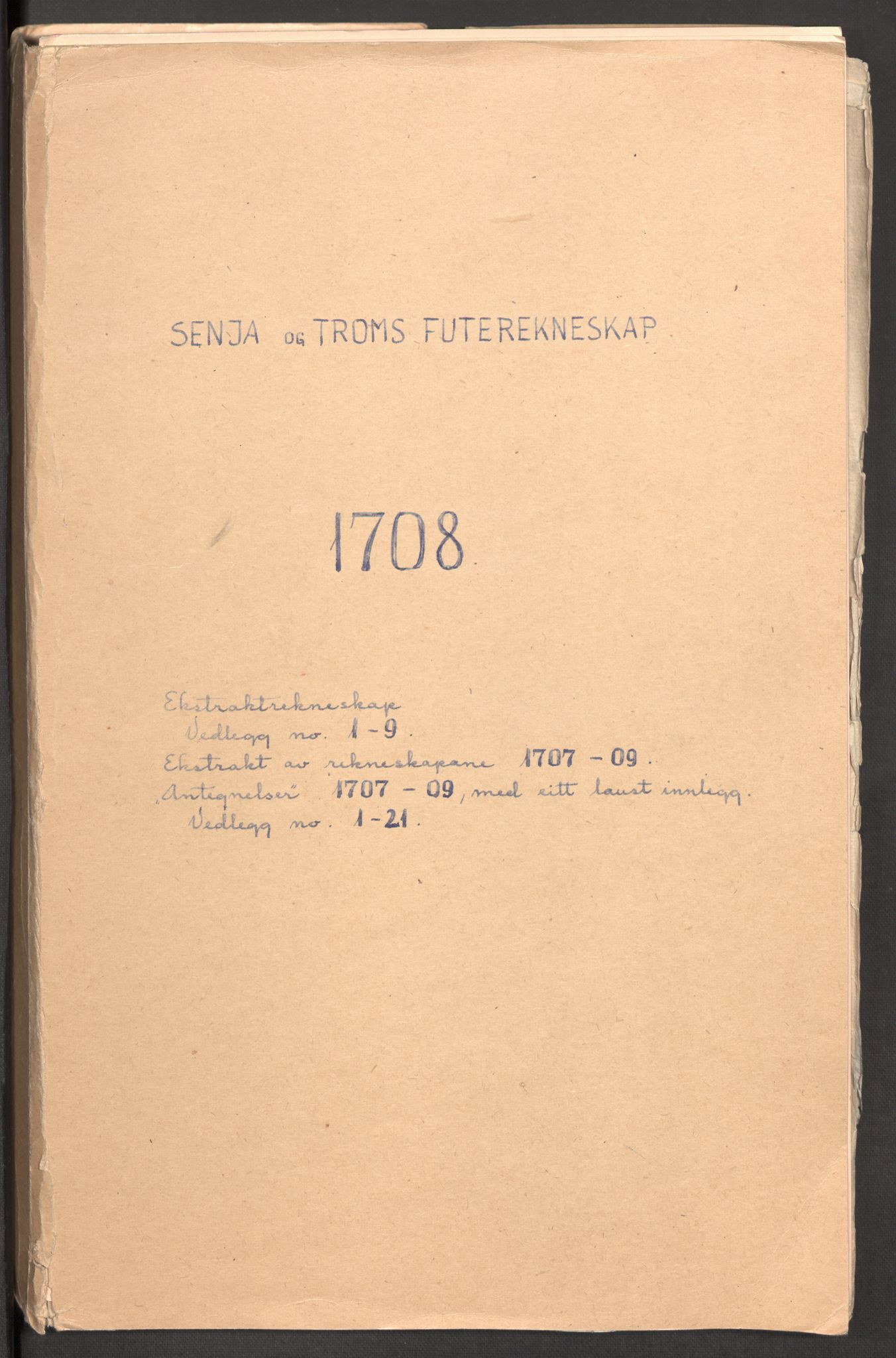 Rentekammeret inntil 1814, Reviderte regnskaper, Fogderegnskap, AV/RA-EA-4092/R68/L4757: Fogderegnskap Senja og Troms, 1708-1710, p. 2