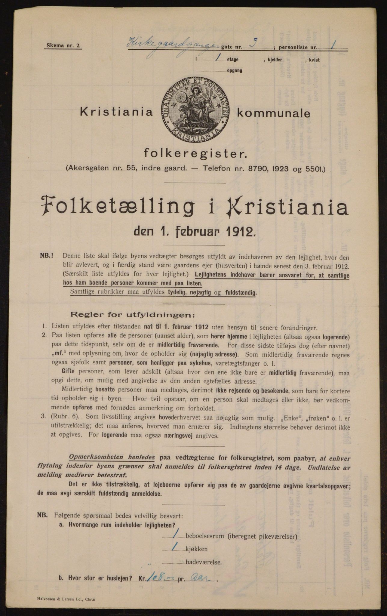 OBA, Municipal Census 1912 for Kristiania, 1912, p. 50268