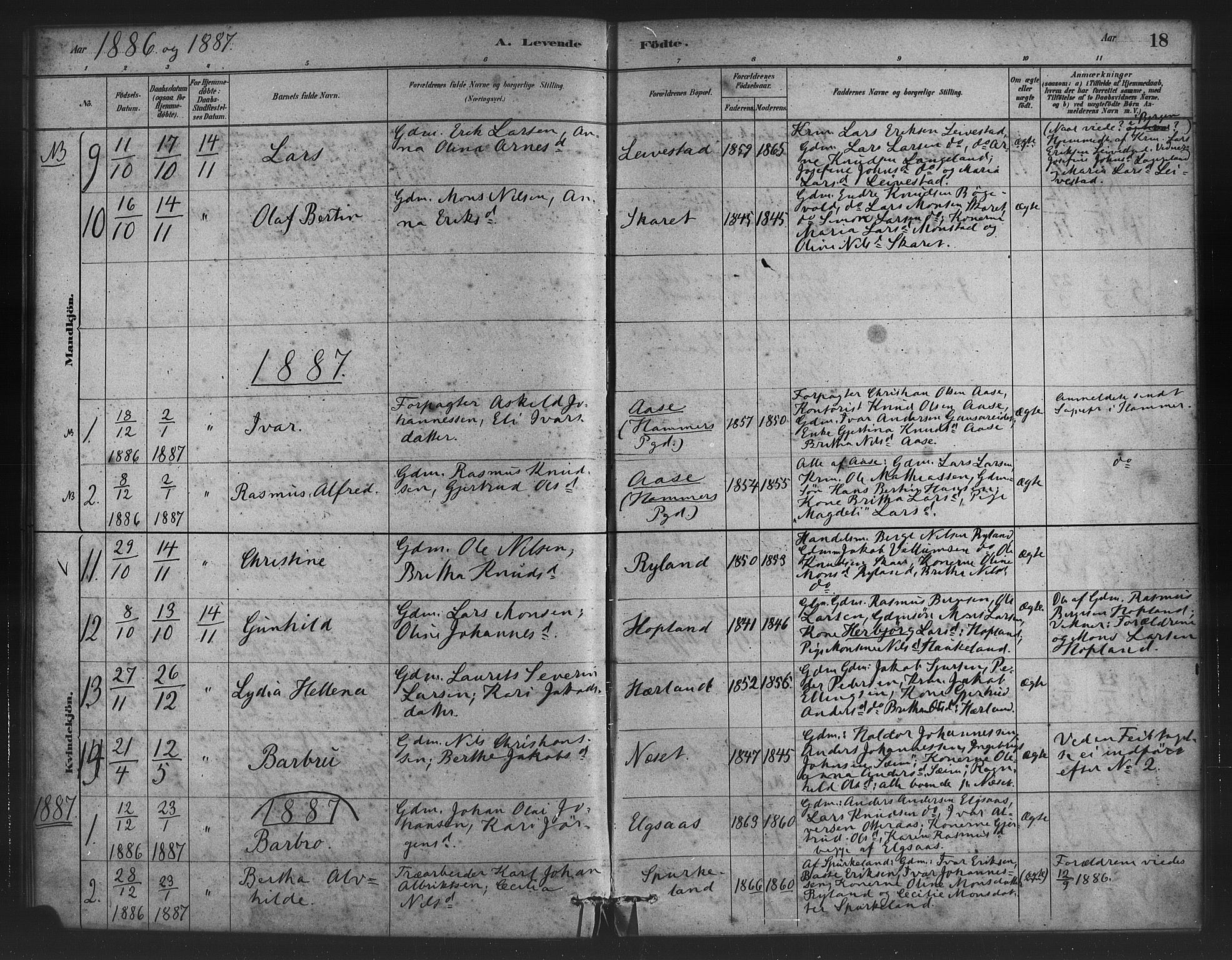 Alversund Sokneprestembete, SAB/A-73901/H/Ha/Haa/Haad/L0001: Parish register (official) no. D 1, 1880-1898, p. 18
