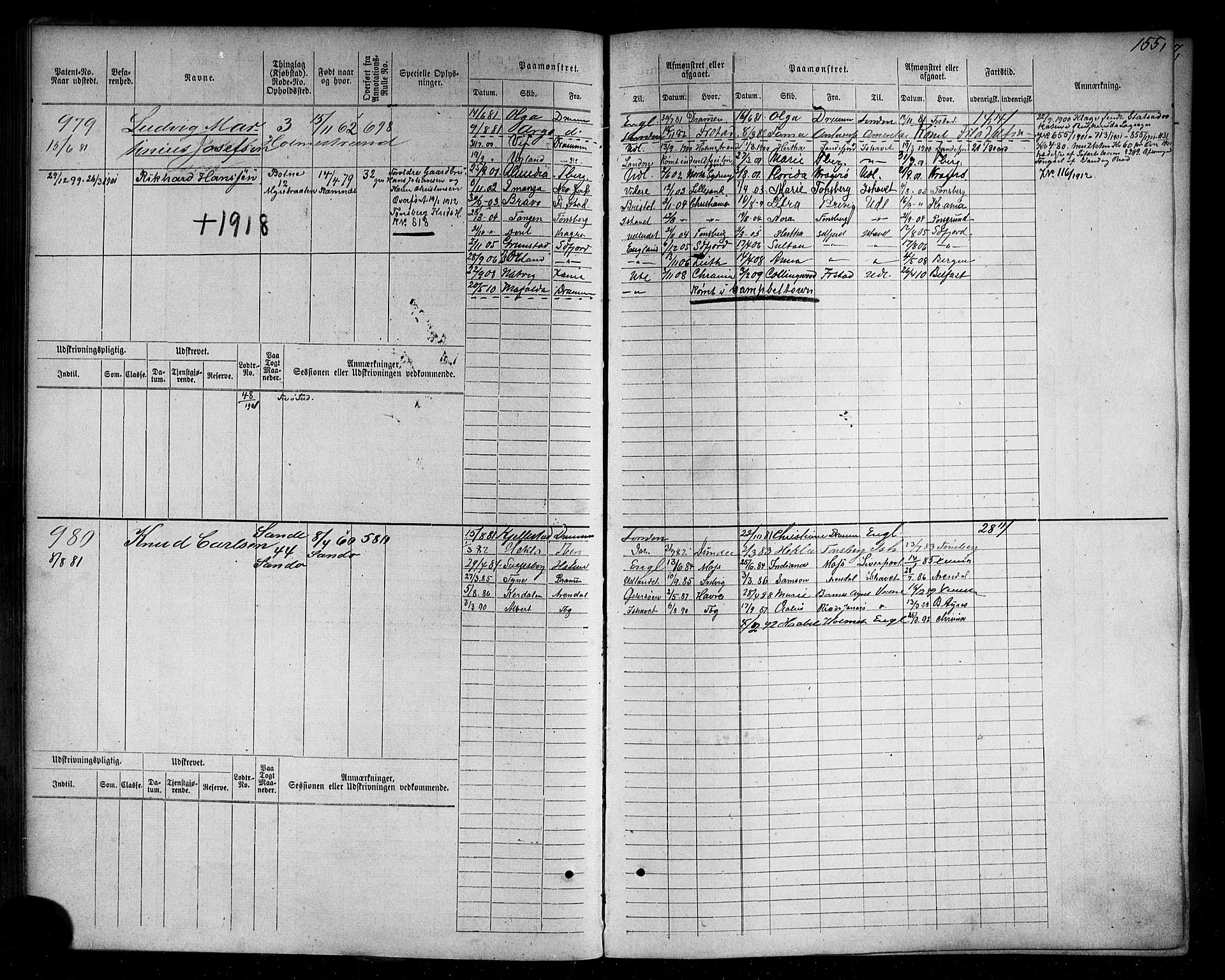 Holmestrand innrulleringskontor, AV/SAKO-A-1151/F/Fc/L0004: Hovedrulle, 1872-1913, p. 193