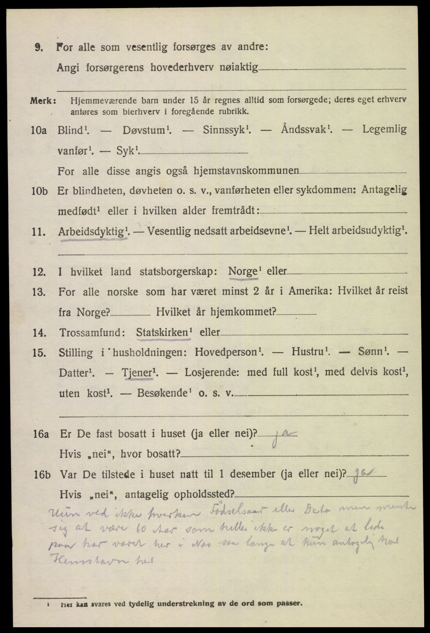 SAK, 1920 census for Nes (V-A), 1920, p. 5427