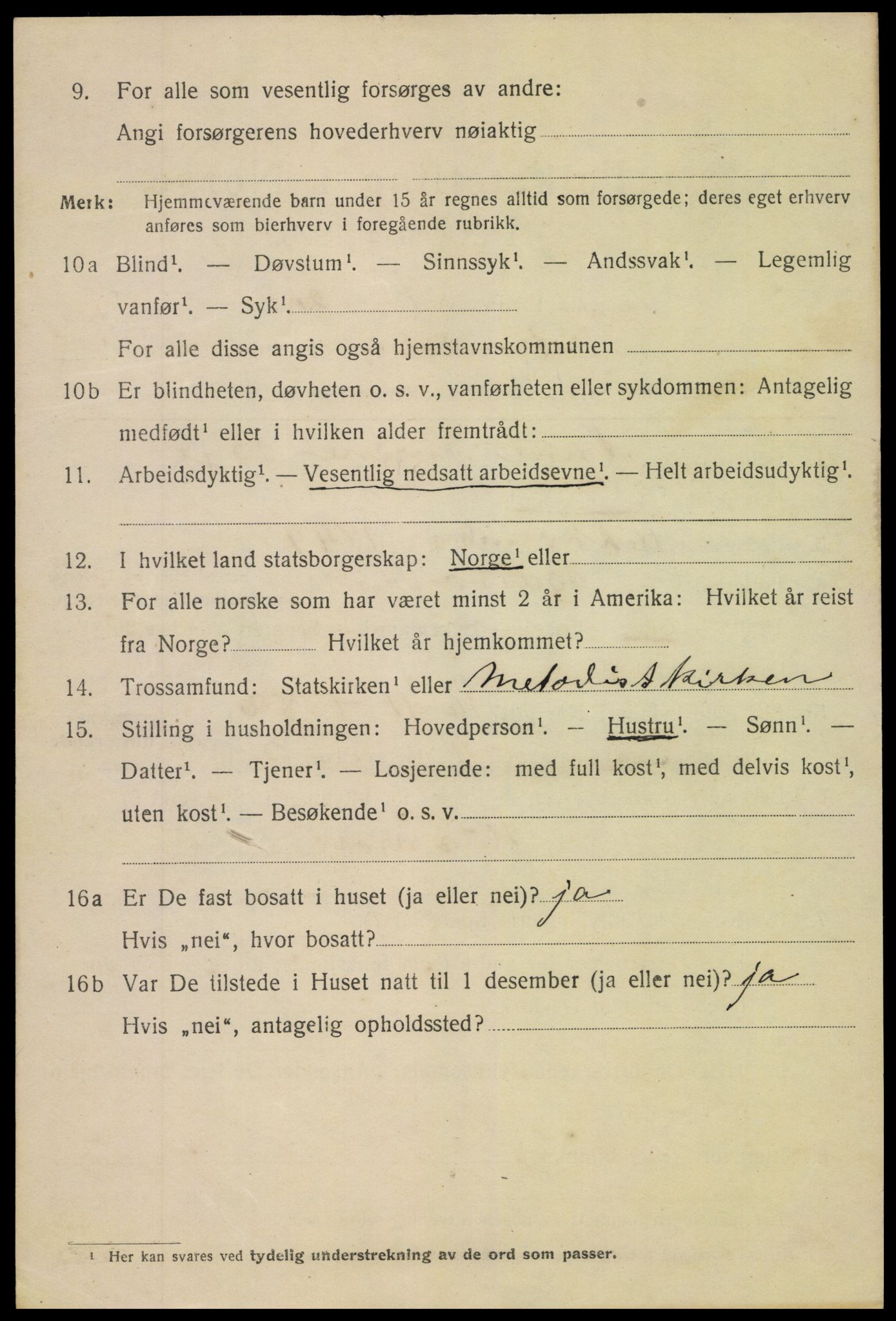 SAK, 1920 census for Arendal, 1920, p. 11607