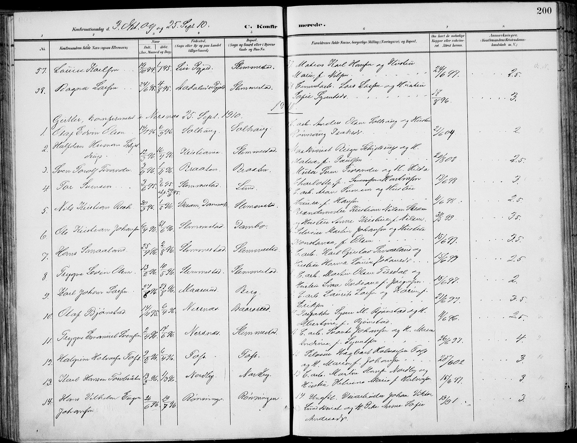 Røyken kirkebøker, AV/SAKO-A-241/F/Fa/L0009: Parish register (official) no. 9, 1898-1911, p. 200