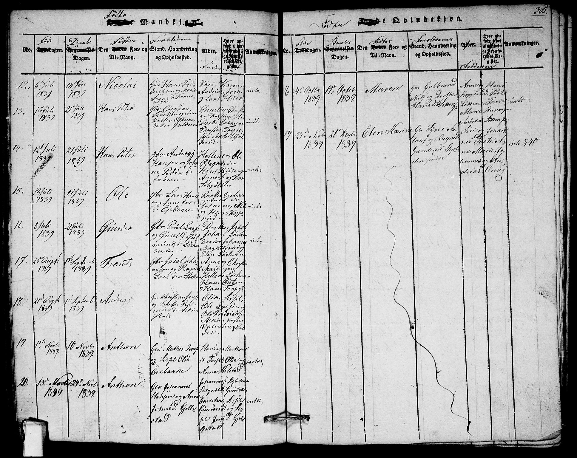 Askim prestekontor Kirkebøker, SAO/A-10900/G/Ga/L0001: Parish register (copy) no. 1, 1817-1846, p. 304-305