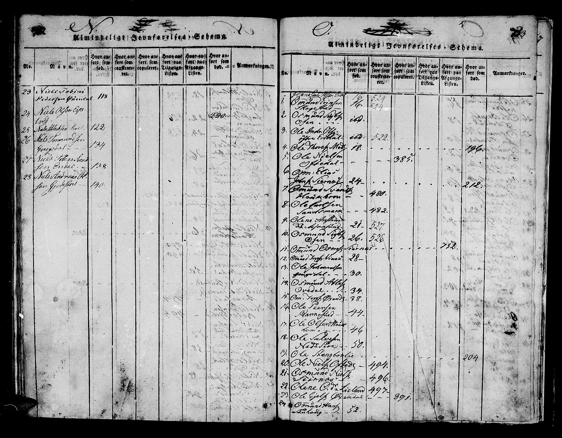 Bakke sokneprestkontor, AV/SAK-1111-0002/F/Fa/Faa/L0003: Parish register (official) no. A 3, 1815-1835, p. 732-733