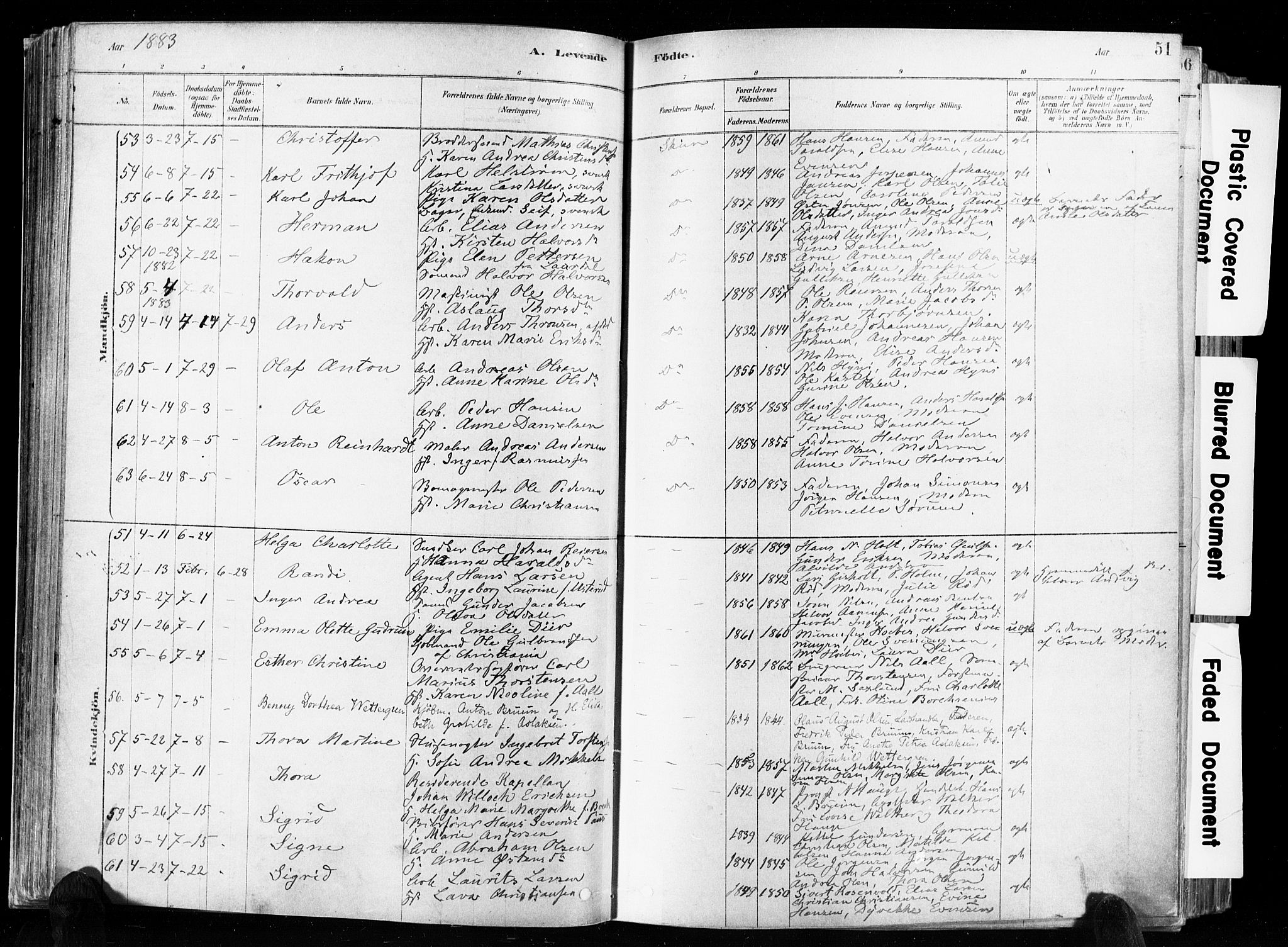 Skien kirkebøker, AV/SAKO-A-302/F/Fa/L0009: Parish register (official) no. 9, 1878-1890, p. 51