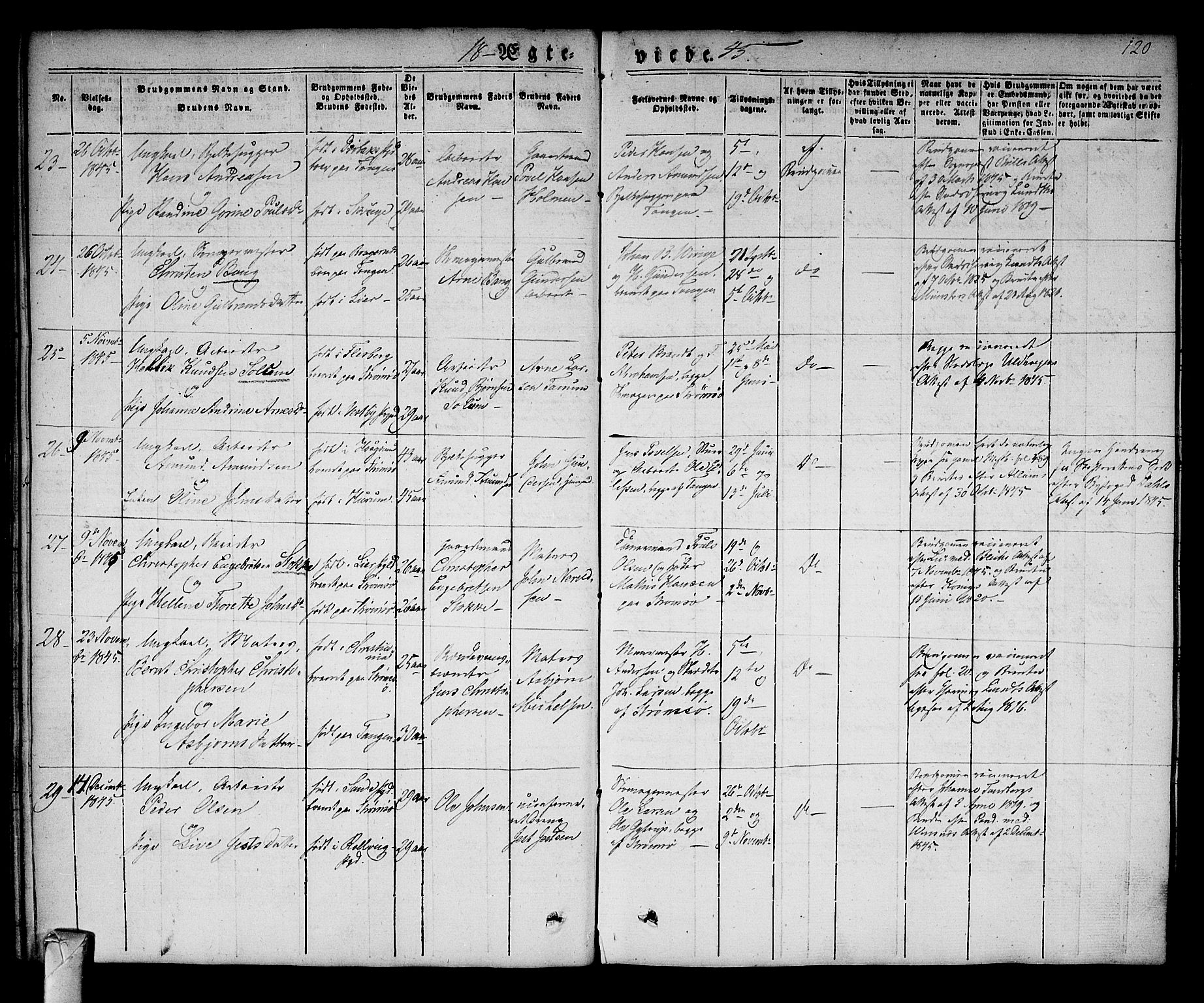 Strømsø kirkebøker, AV/SAKO-A-246/F/Fa/L0013: Parish register (official) no. I 13, 1830-1847, p. 120