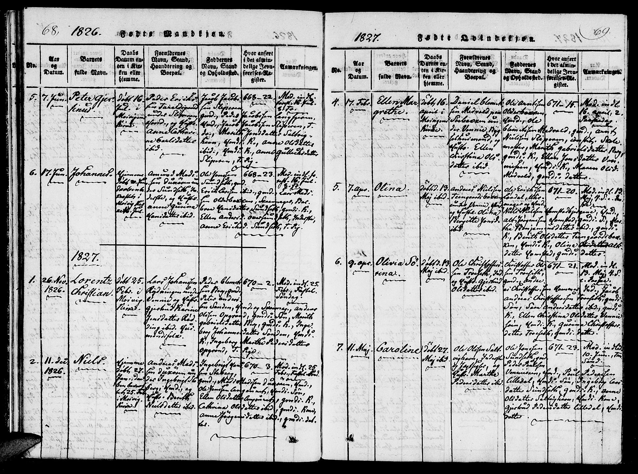 Ministerialprotokoller, klokkerbøker og fødselsregistre - Nord-Trøndelag, SAT/A-1458/733/L0322: Parish register (official) no. 733A01, 1817-1842, p. 68-69