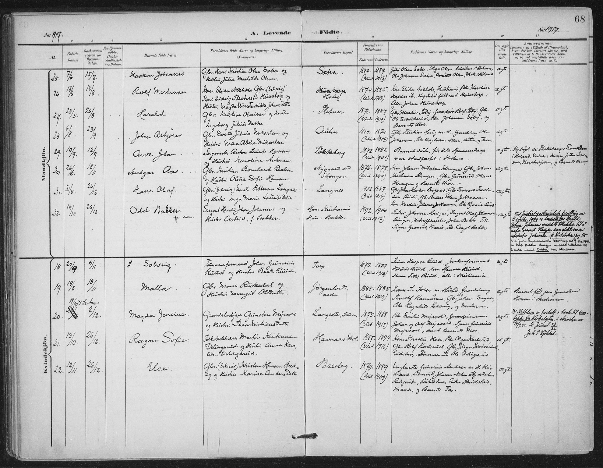 Trøgstad prestekontor Kirkebøker, AV/SAO-A-10925/F/Fa/L0011: Parish register (official) no. I 11, 1899-1919, p. 68