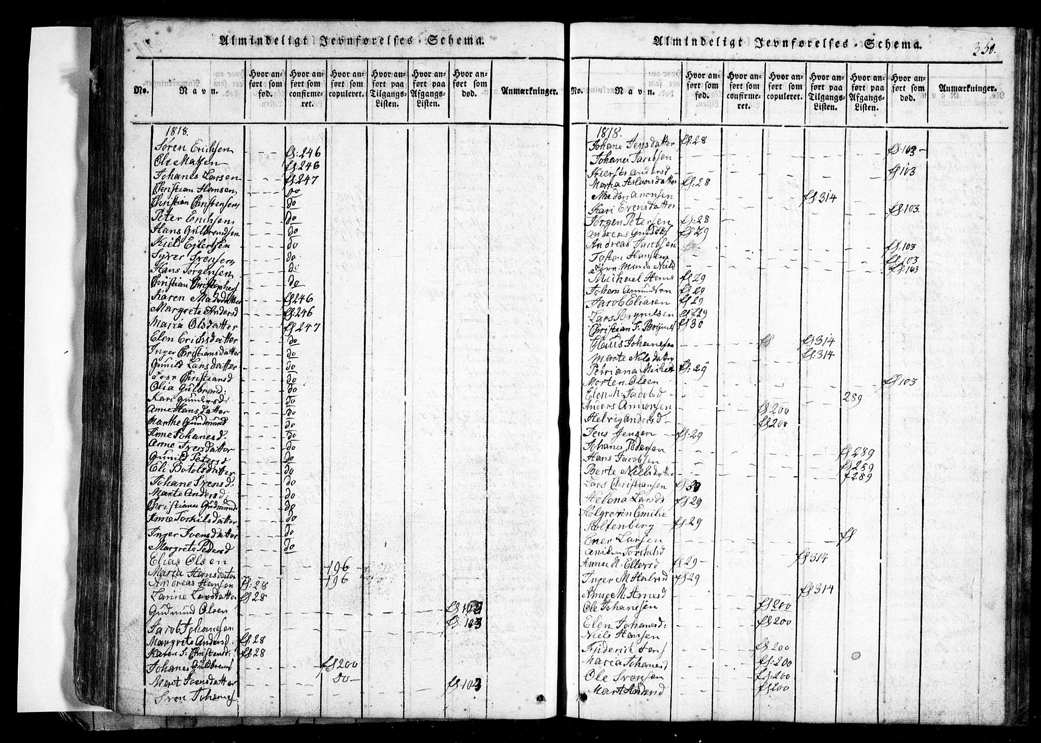 Spydeberg prestekontor Kirkebøker, SAO/A-10924/G/Ga/L0001: Parish register (copy) no. I 1, 1814-1868, p. 350