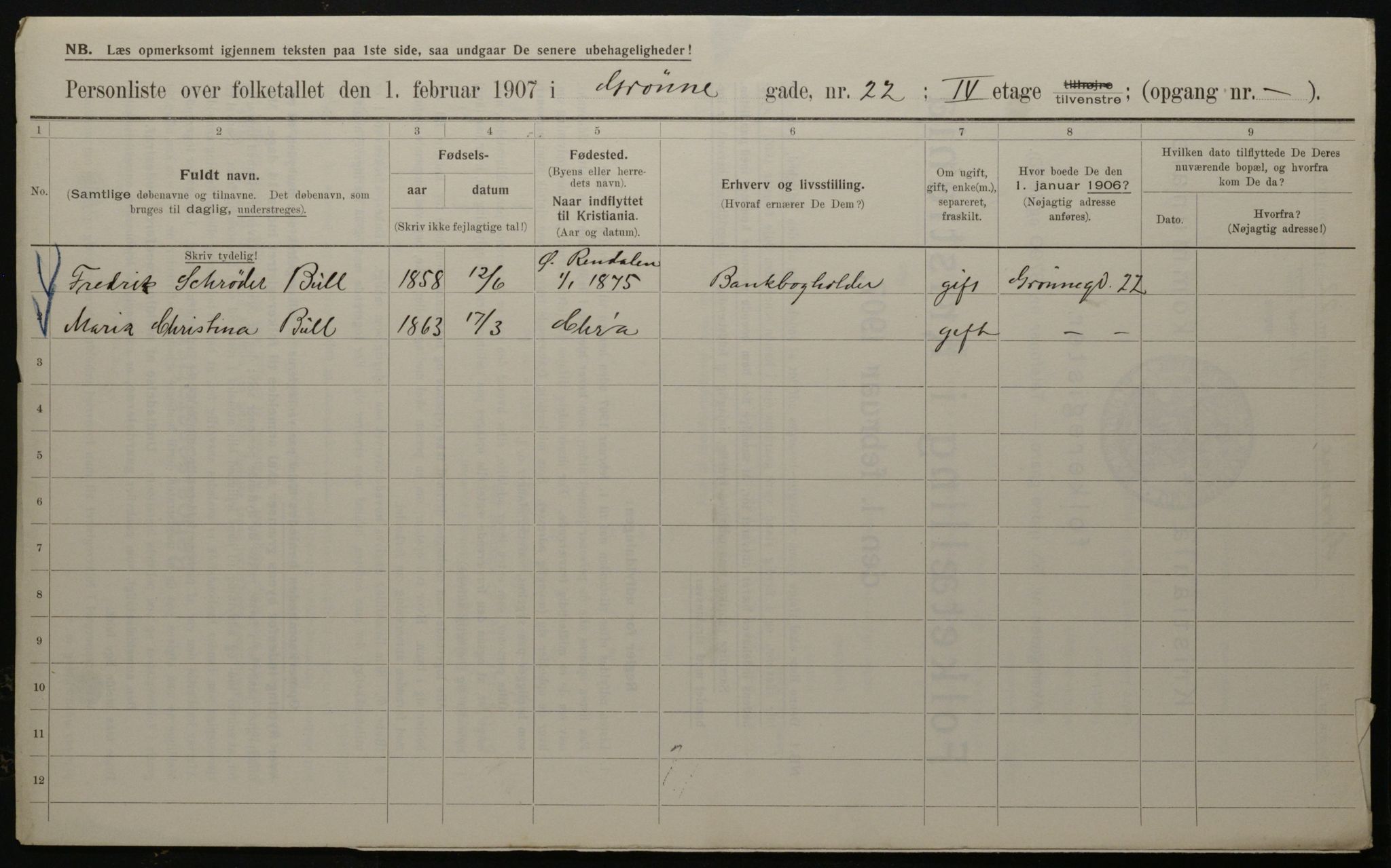 OBA, Municipal Census 1908 for Kristiania, 1908, p. 29296