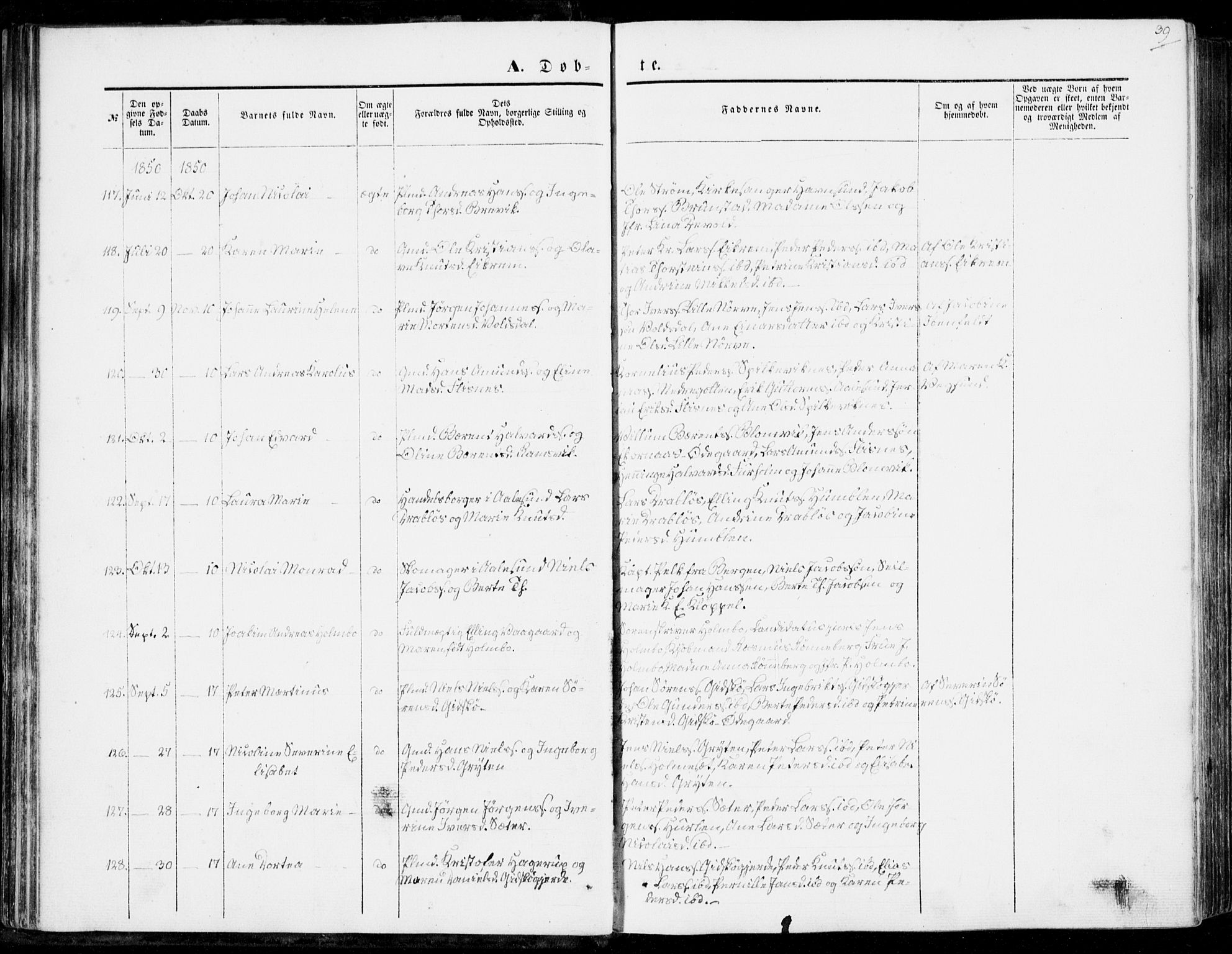 Ministerialprotokoller, klokkerbøker og fødselsregistre - Møre og Romsdal, AV/SAT-A-1454/528/L0397: Parish register (official) no. 528A08, 1848-1858, p. 39